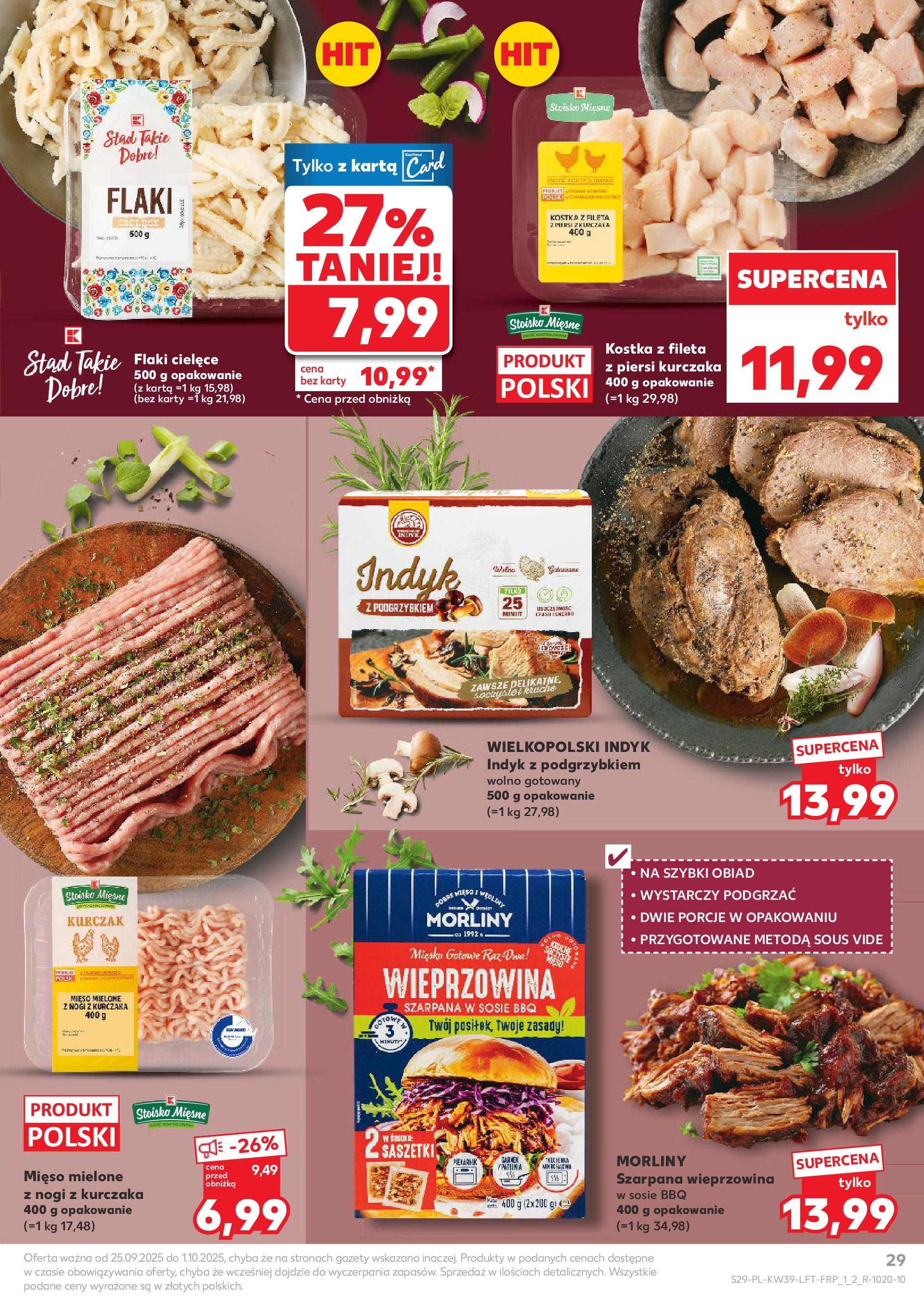 Kaufland gazetka od 25.09.2025 - od jutra PDF | Strona: 29 | Produkty: Piekarnik, Mięso mielone, Flaki, Wieprzowina