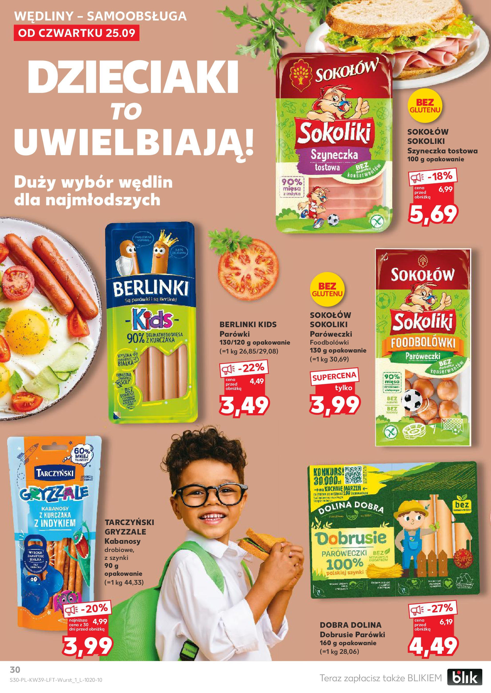 Kaufland gazetka od 25.09.2025 - od jutra PDF | Strona: 30 | Produkty: Kabanosy, Parówki, Wędliny