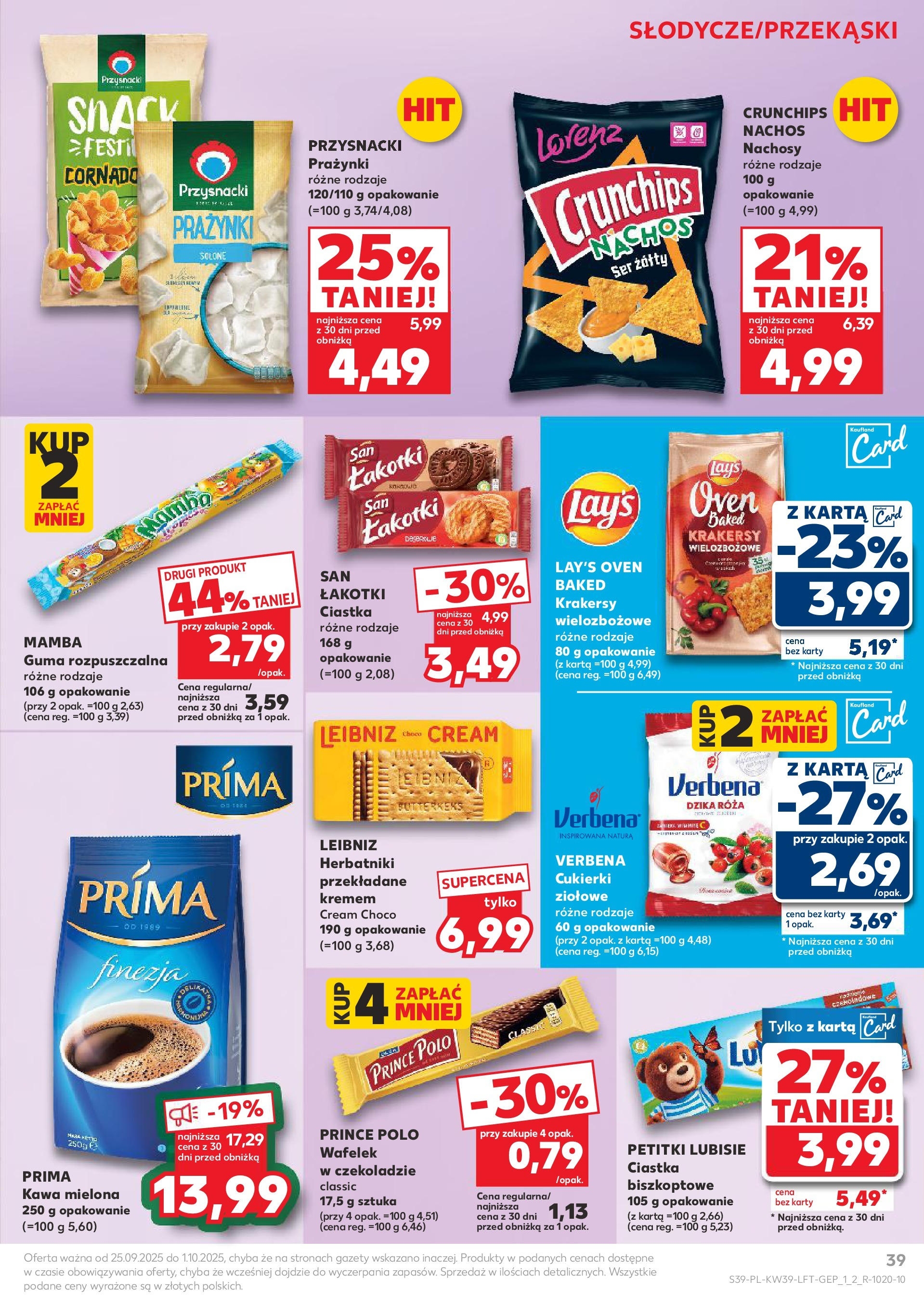Kaufland gazetka od 25.09.2025 - od jutra PDF | Strona: 39 | Produkty: Nachos, Krakersy, Ser, Kawa