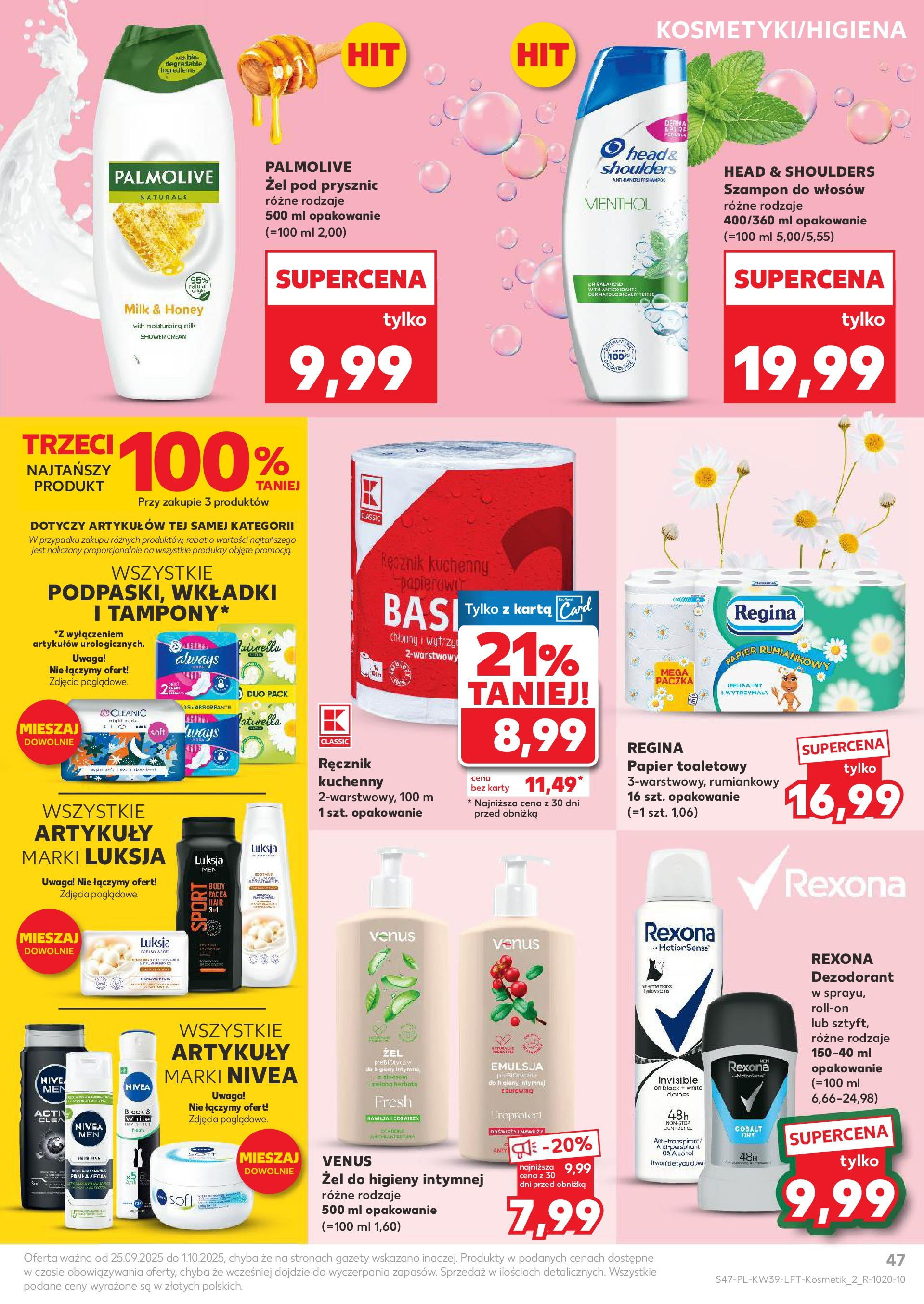 Kaufland gazetka od 25.09.2025 - od jutra PDF | Strona: 47 | Produkty: Karta, Szampon, Herbata, Żel pod prysznic