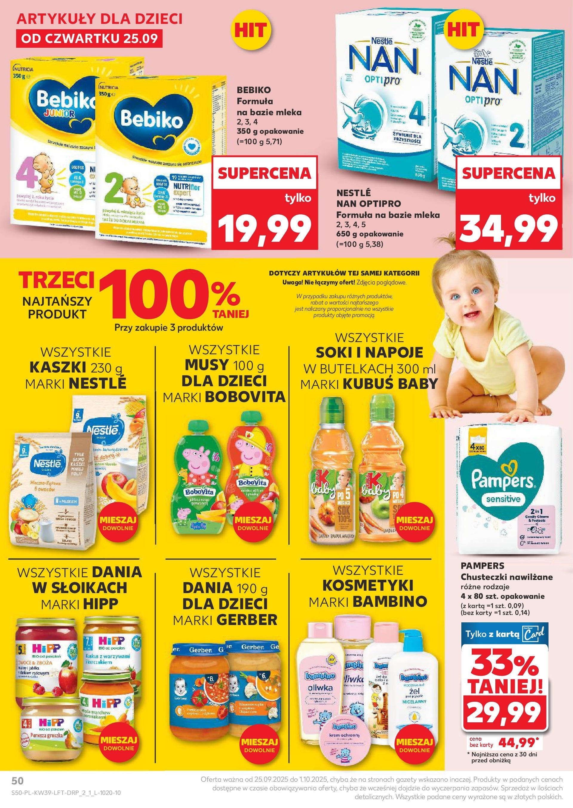 Kaufland gazetka od 25.09.2025 - od jutra PDF | Strona: 50 | Produkty: Gruszka, Napoje, Soki, Pampers