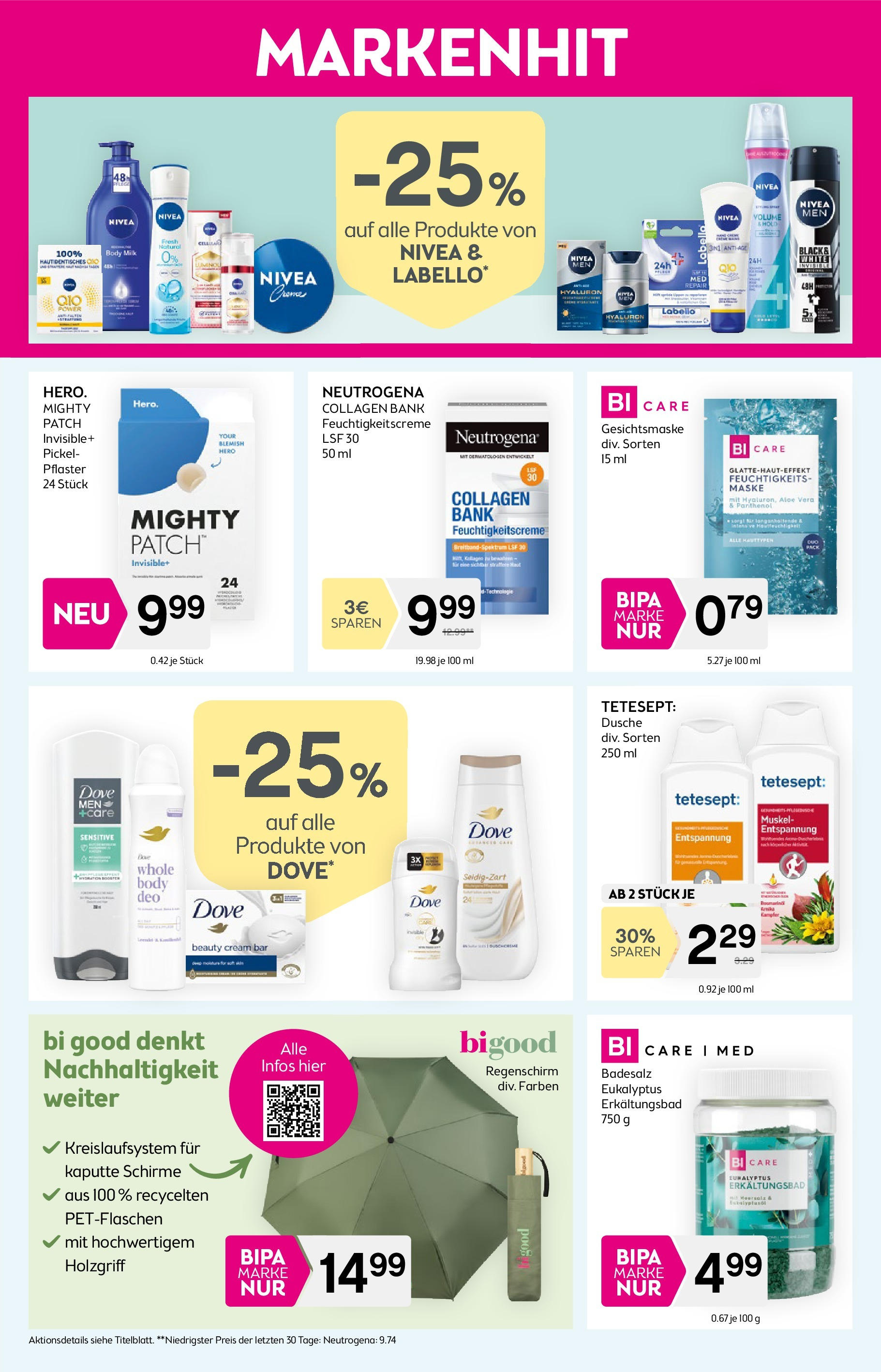 Bipa Frohnleiten von 25.09.2025 - Aktuelle Angebote | Seite: 5 | Produkte: Regenschirm, Dusche, Maske