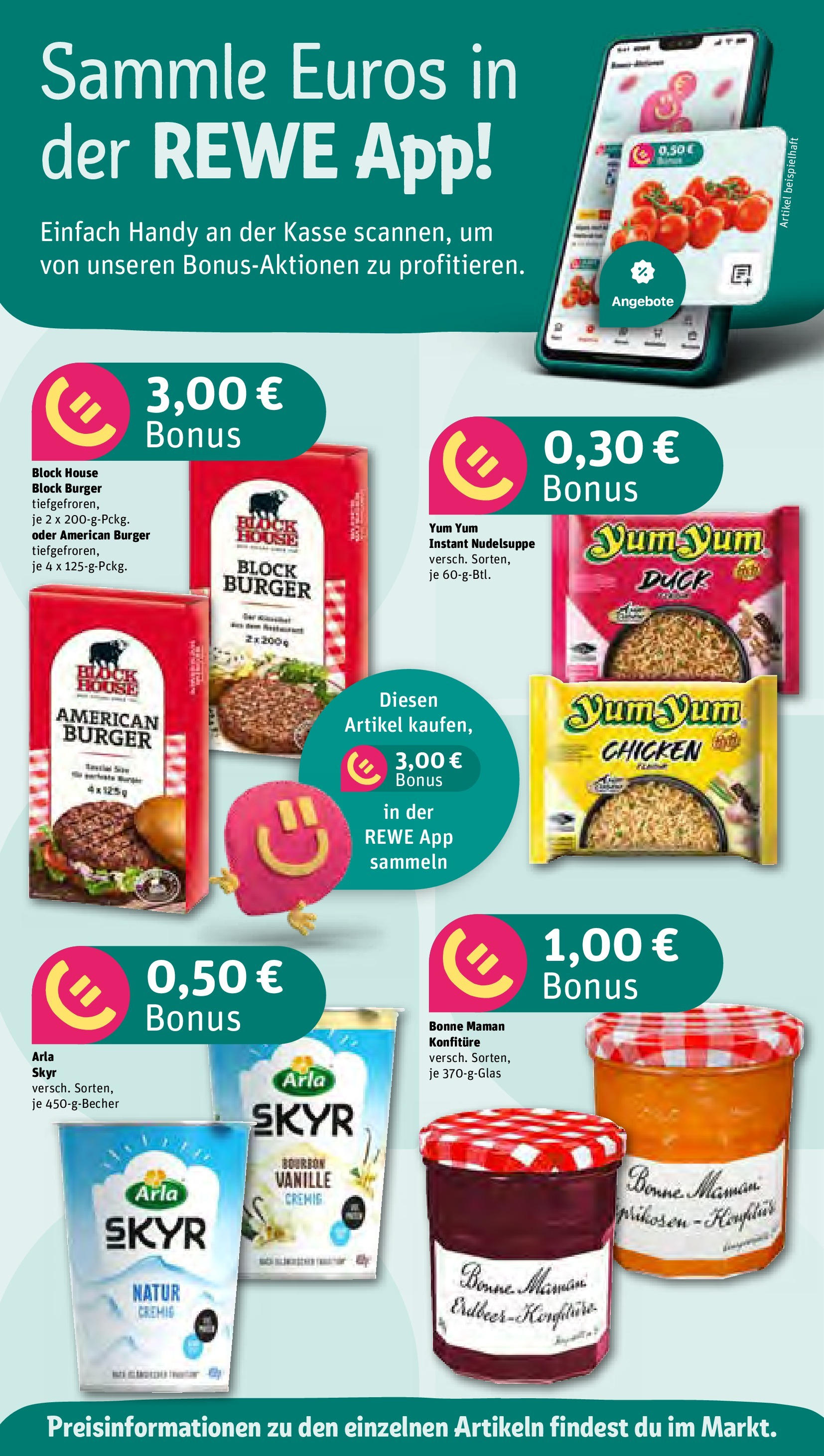 REWE Prospekt ab 22.09.2025 zum Blättern » Angebote | Seite: 2 | Produkte: Burger, Skyr, Arla skyr, Bonne maman