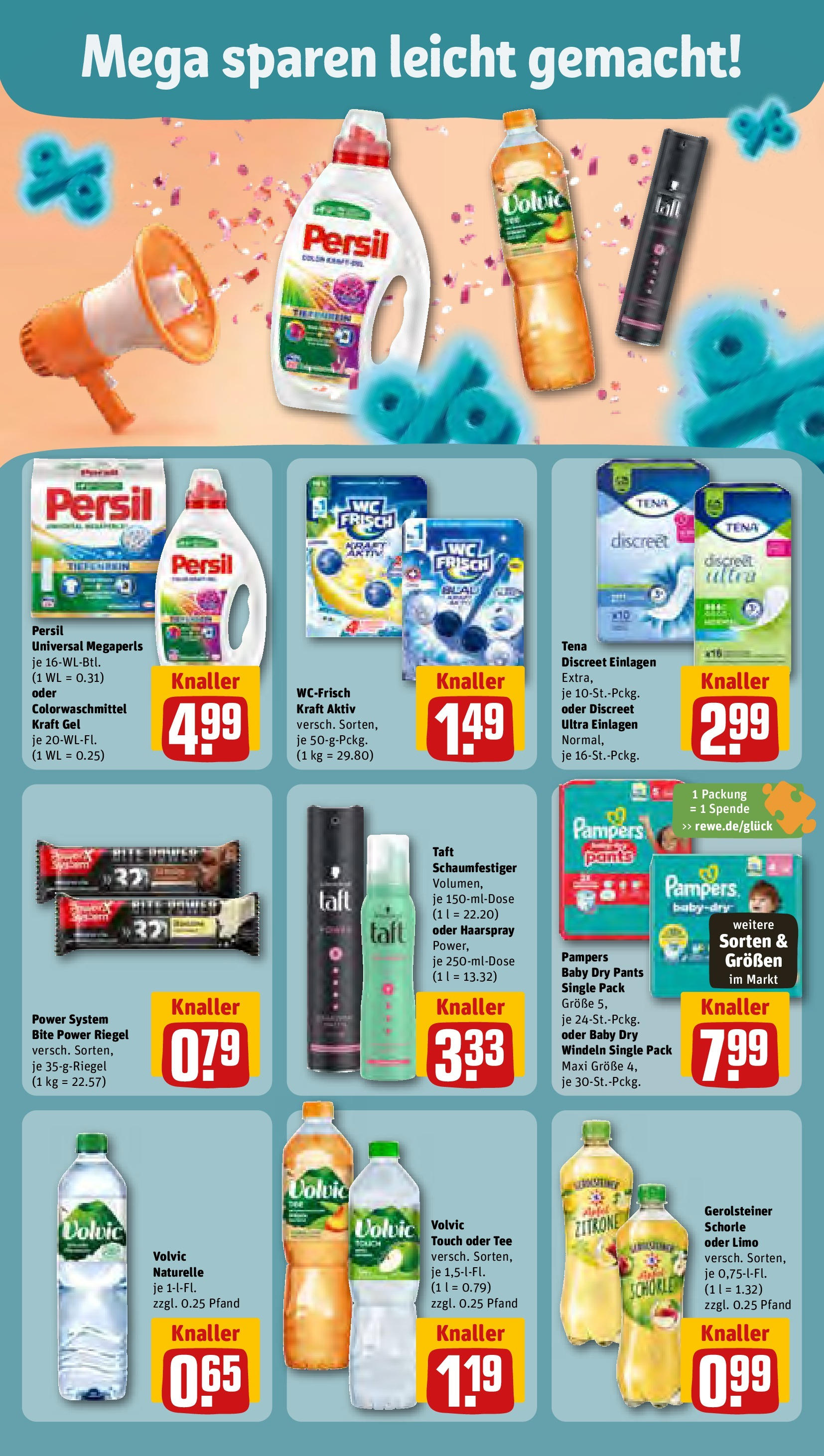 REWE Prospekt ab 22.09.2025 zum Blättern » Angebote | Seite: 8 | Produkte: Haarspray, Zitrone, Volvic, Persil