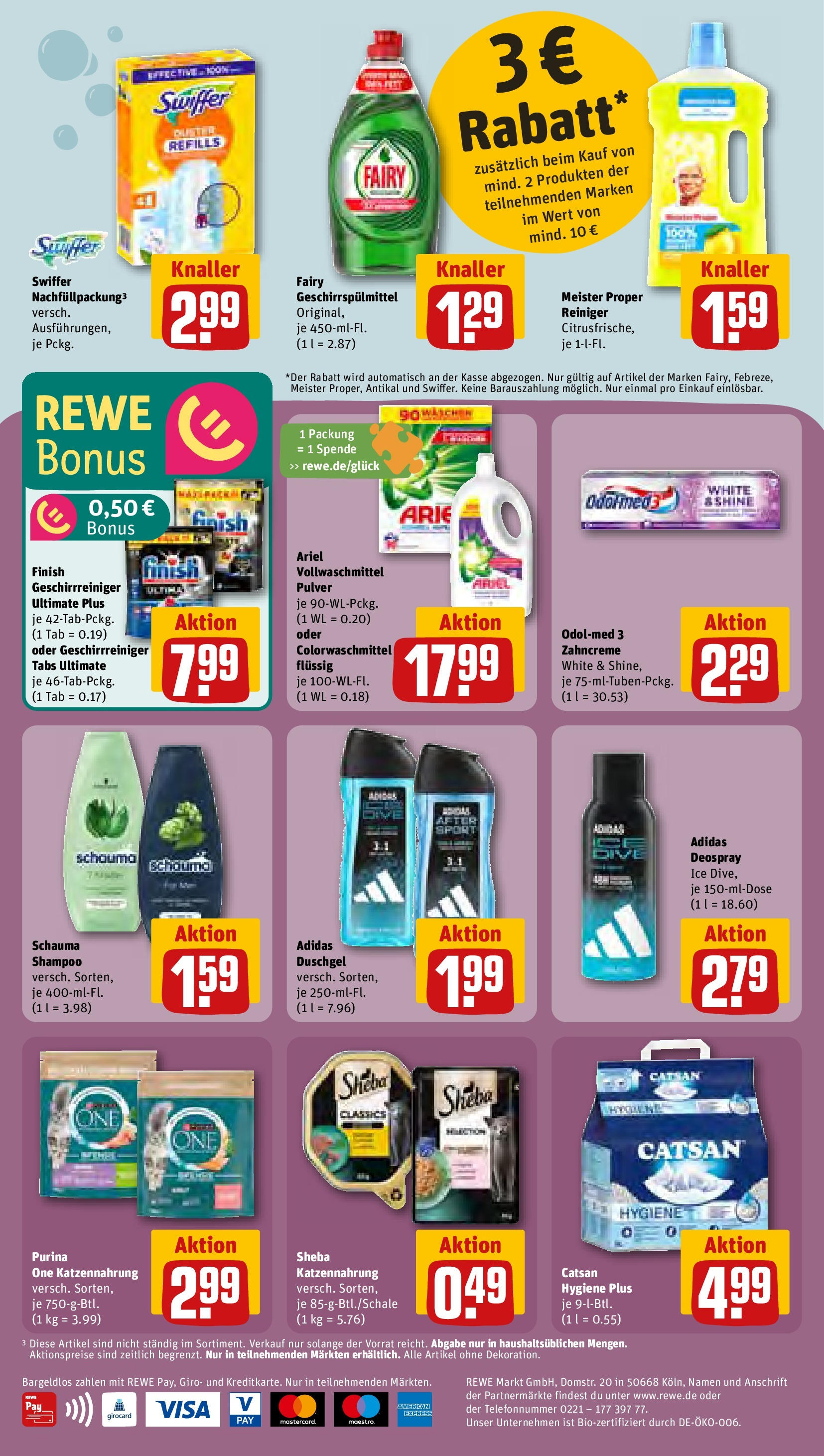 REWE Prospekt ab 22.09.2025 zum Blättern » Angebote | Seite: 23 | Produkte: Sheba, Ariel, Finish, Shampoo