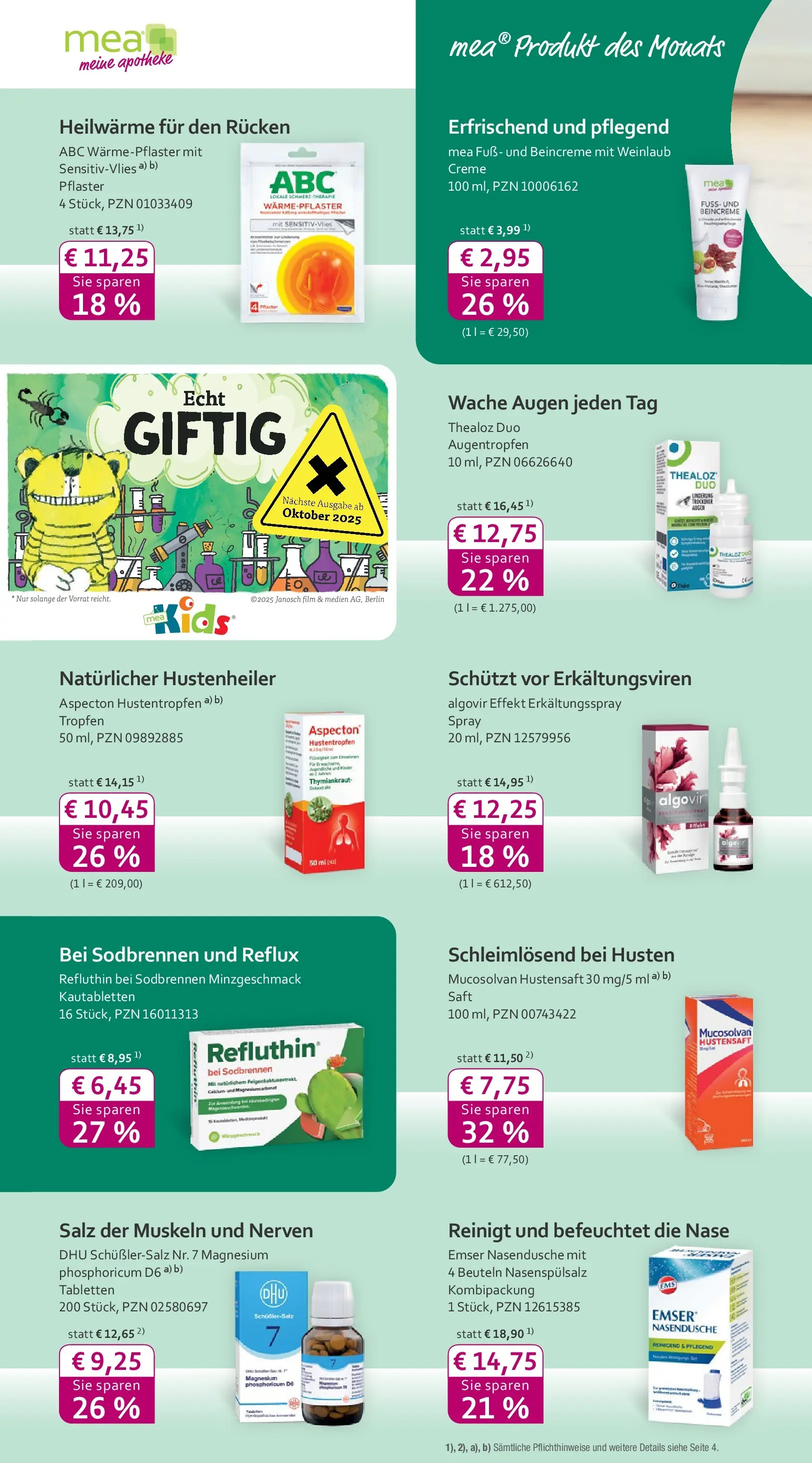 Entdecke - mea Apotheke: Top Angebote im Oktober! (ab 30.09.2025) zum Blättern | Seite: 2 | Produkte: Creme, Salz, Saft