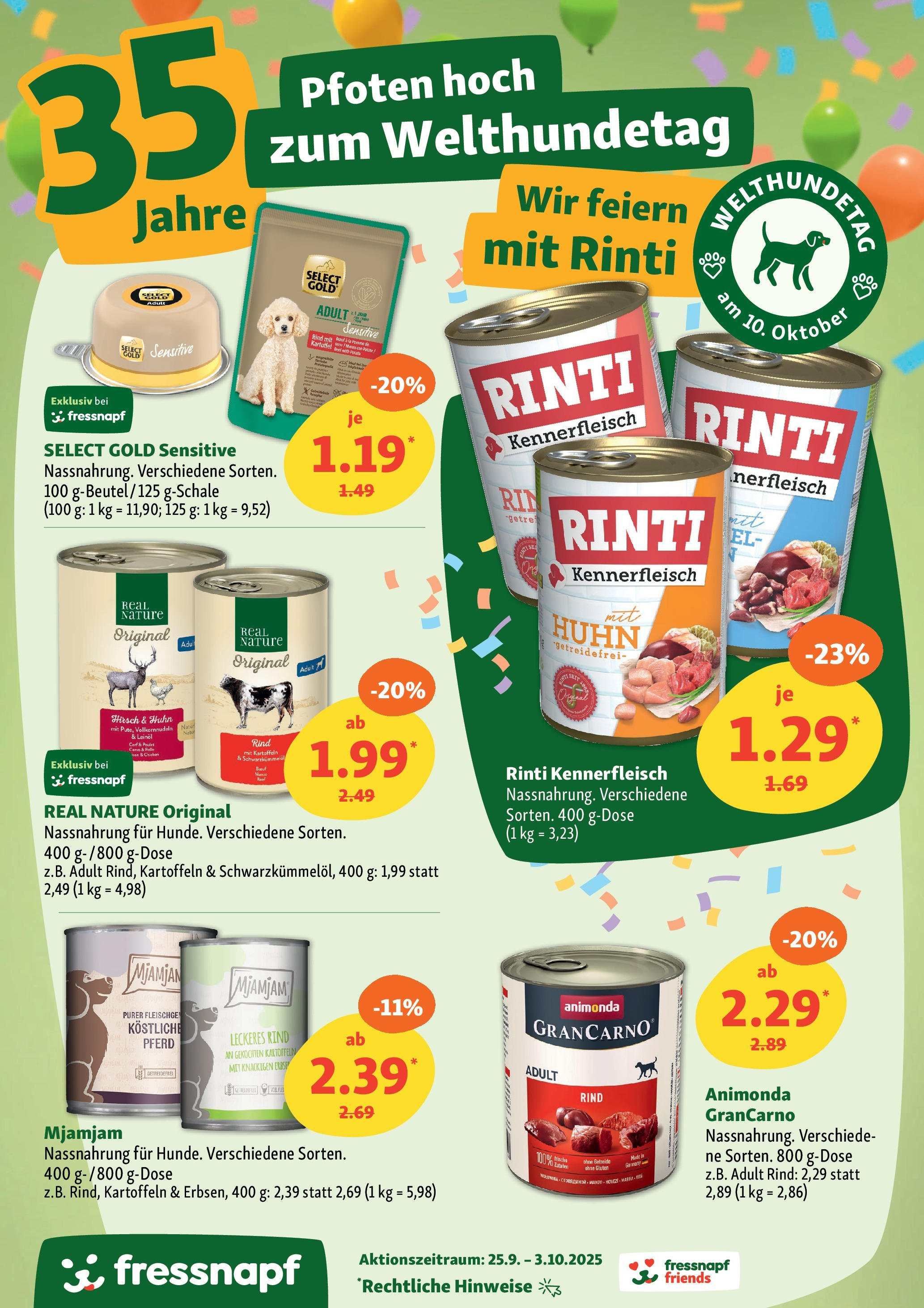 Fressnapf Prospekt 	 (ab 24.09.2025) zum Blättern | Seite: 5 | Produkte: Kartoffeln, Erbse, Getreide