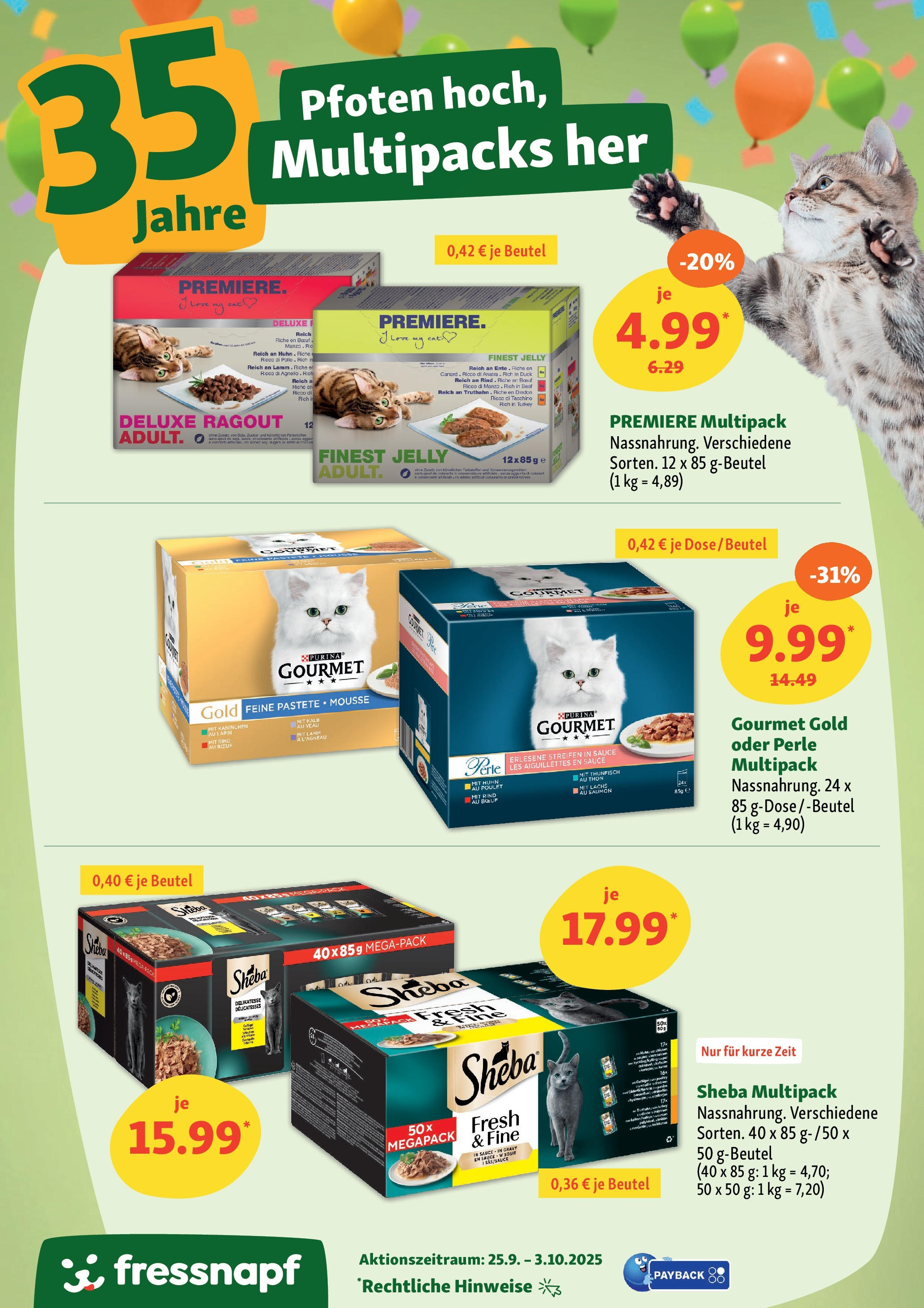 Fressnapf Prospekt 	 (ab 24.09.2025) zum Blättern | Seite: 13 | Produkte: Sheba, Thunfisch, Kaninchen, Lachs