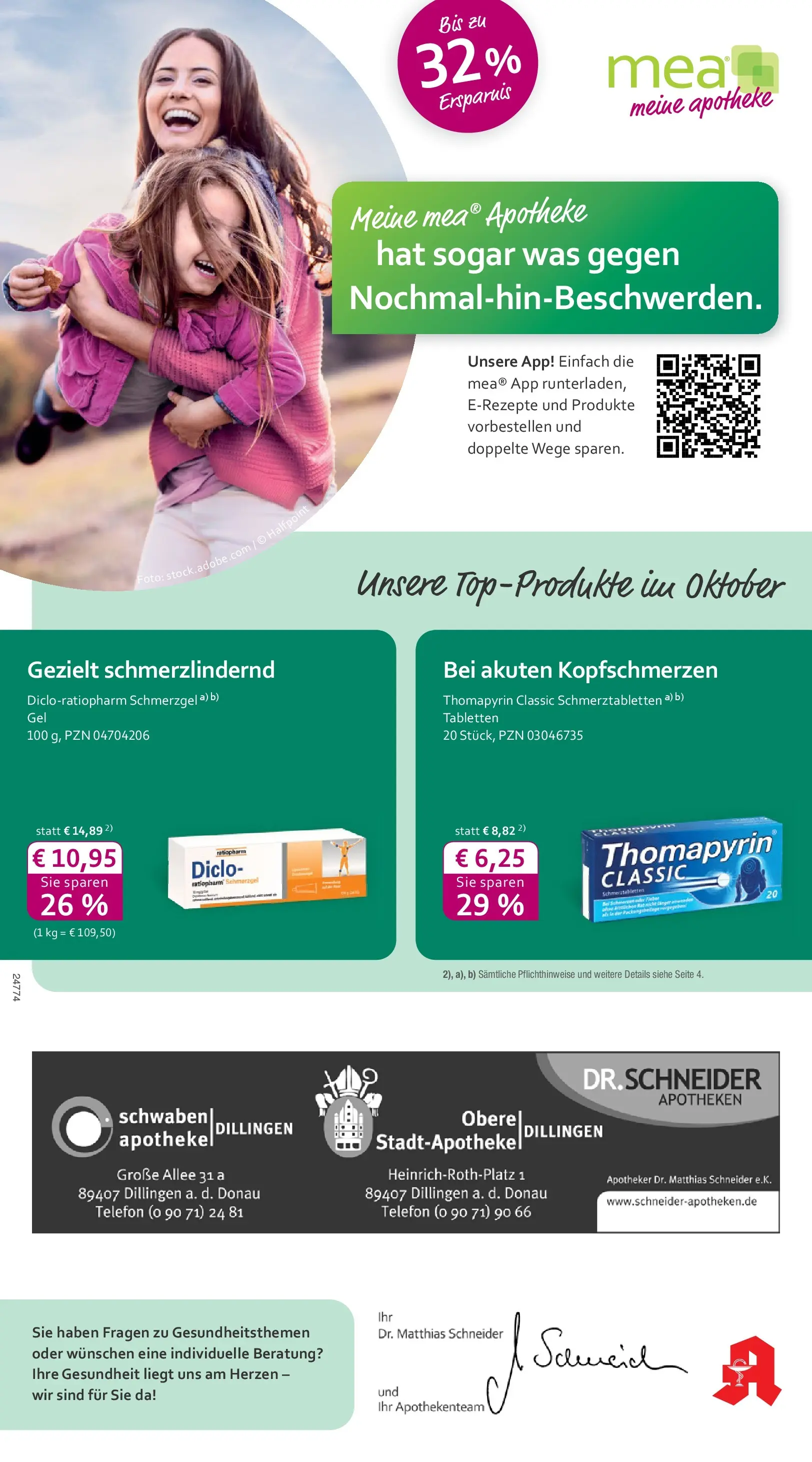 Entdecke - mea Apotheke: Top Angebote im Oktober! (ab 30.09.2025) zum Blättern | Seite: 1 | Produkte: Telefon