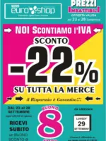 EUROSHOP Monopoli Sconto -22% su tutta la merce - al 28.09.2025