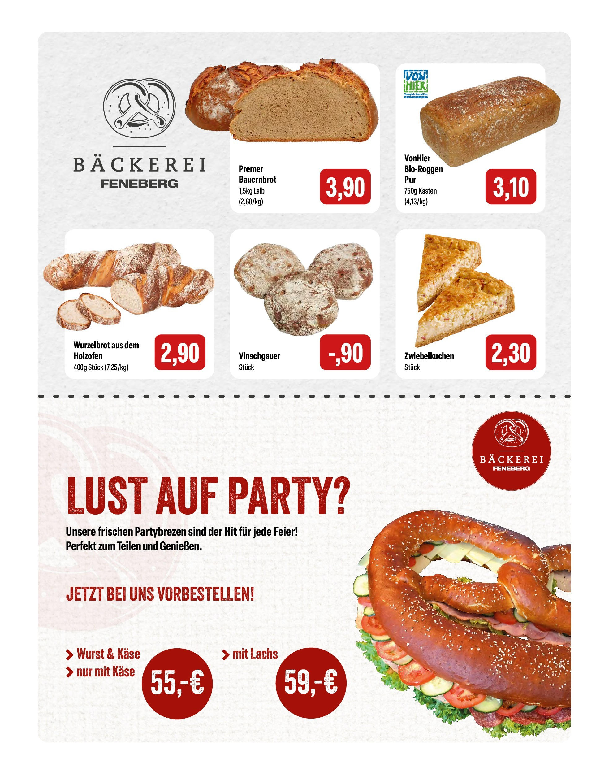 Feneberg Angebote (ab 25.09.2025) zum Blättern | Seite: 4 | Produkte: Bäckerei, Käse, Lachs, Wurst