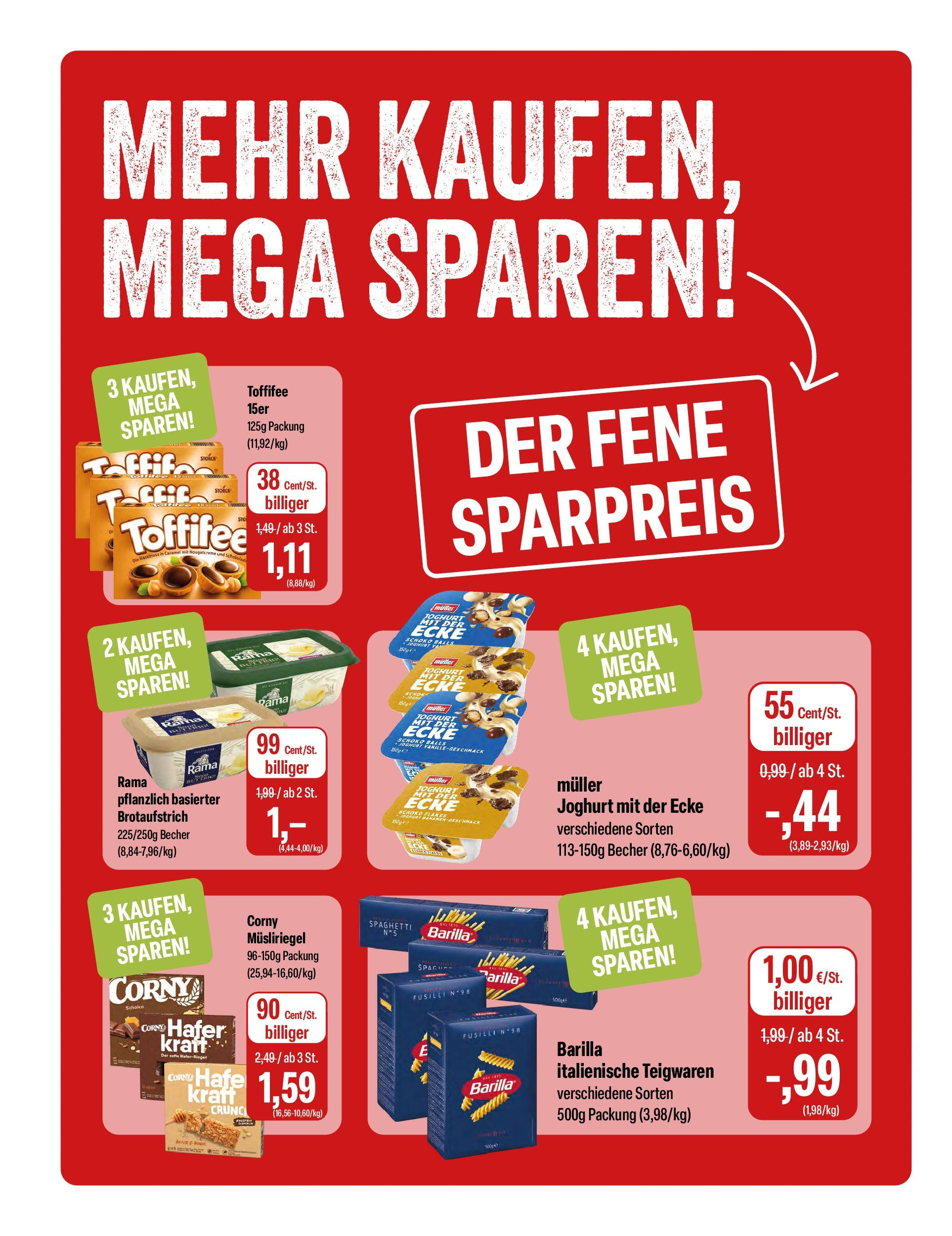 Feneberg Angebote (ab 25.09.2025) zum Blättern | Seite: 10 | Produkte: Rama, Joghurt, Barilla, Toffifee
