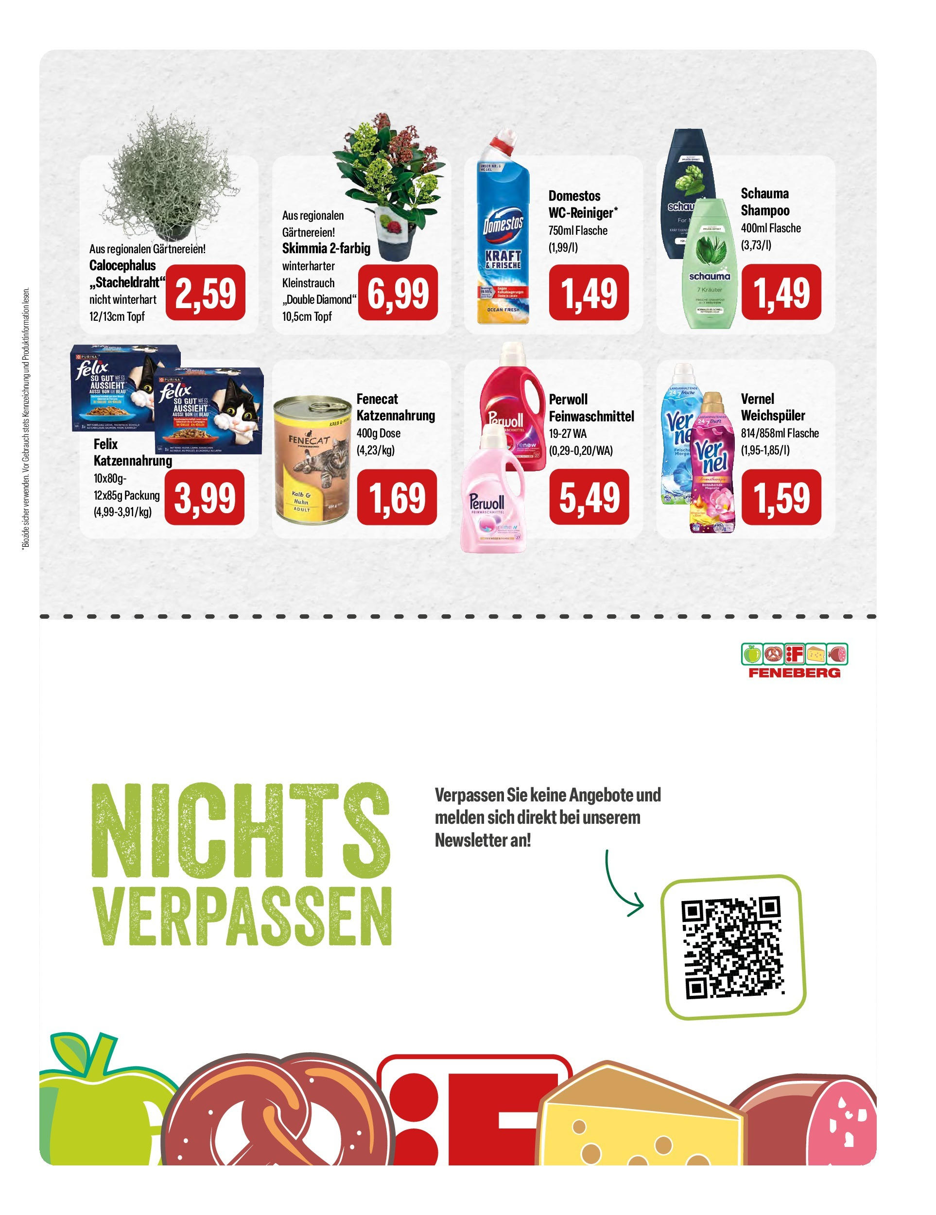 Feneberg Angebote (ab 25.09.2025) zum Blättern | Seite: 15 | Produkte: Perwoll, Shampoo, Weichspüler, Vernel