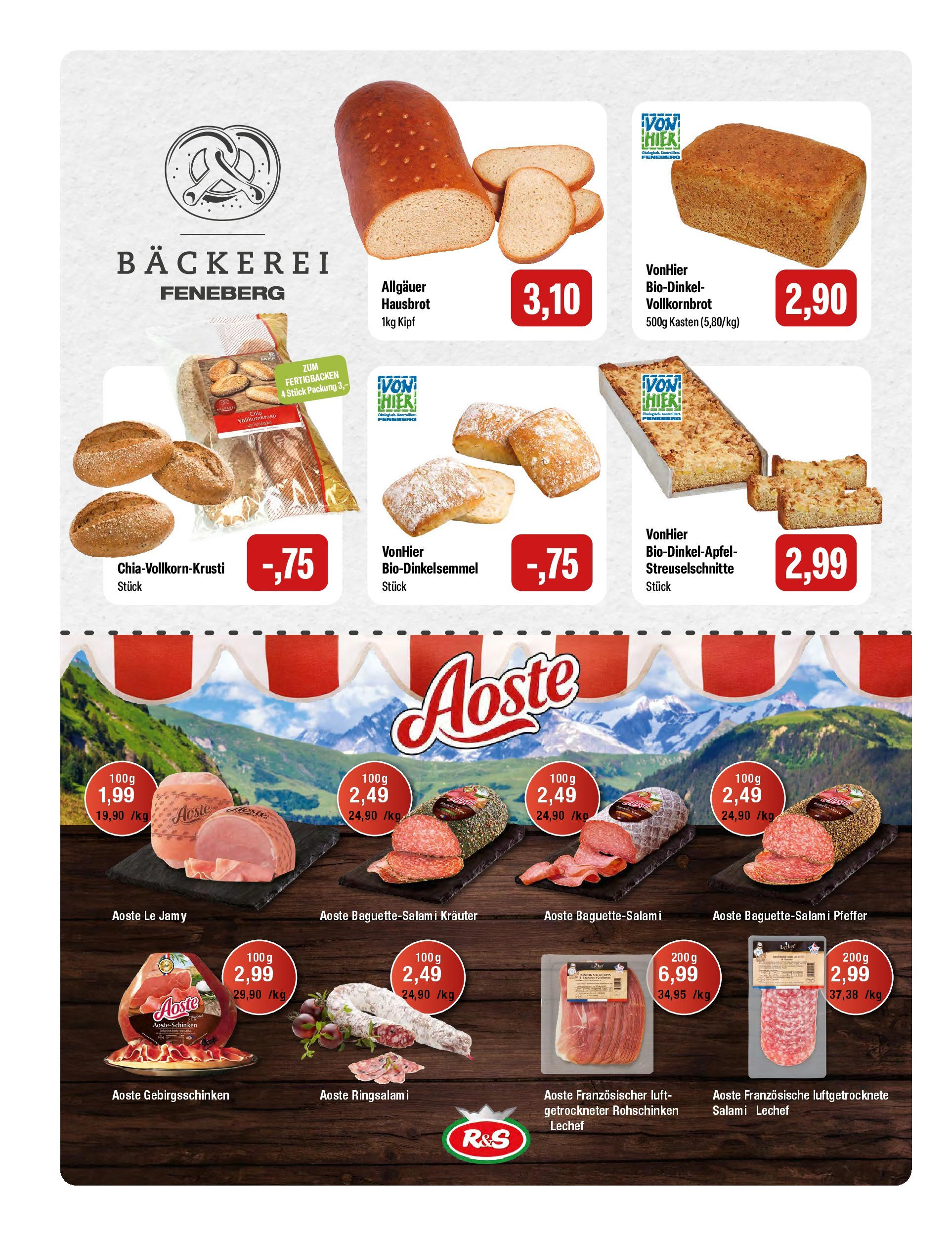 Feneberg Angebote (ab 02.10.2025) zum Blättern | Seite: 4 | Produkte: Bäckerei, Vollkornbrot, Pfeffer, Salami