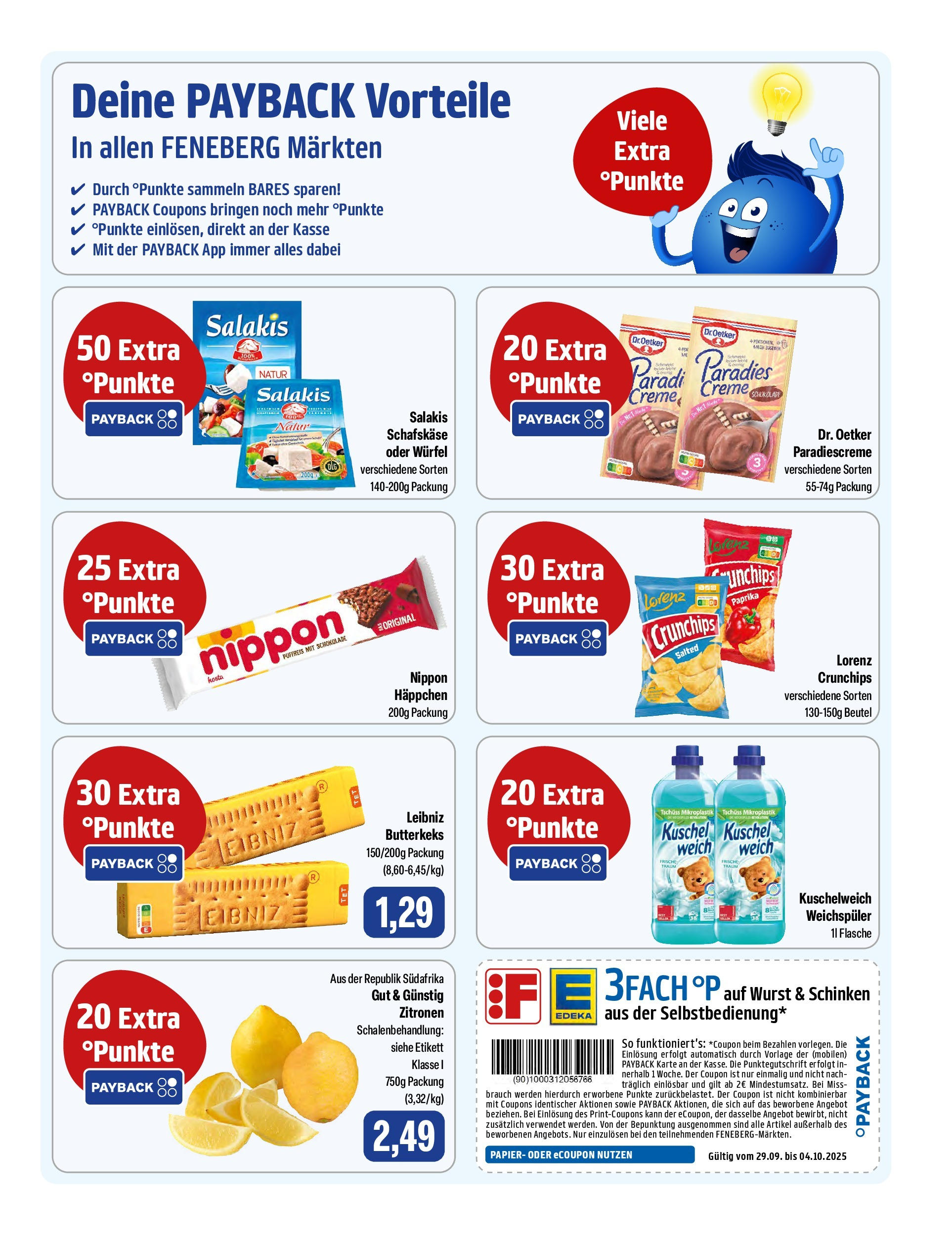 Feneberg Angebote (ab 02.10.2025) zum Blättern | Seite: 9 | Produkte: Creme, Paprika, Wurst, Zitronen