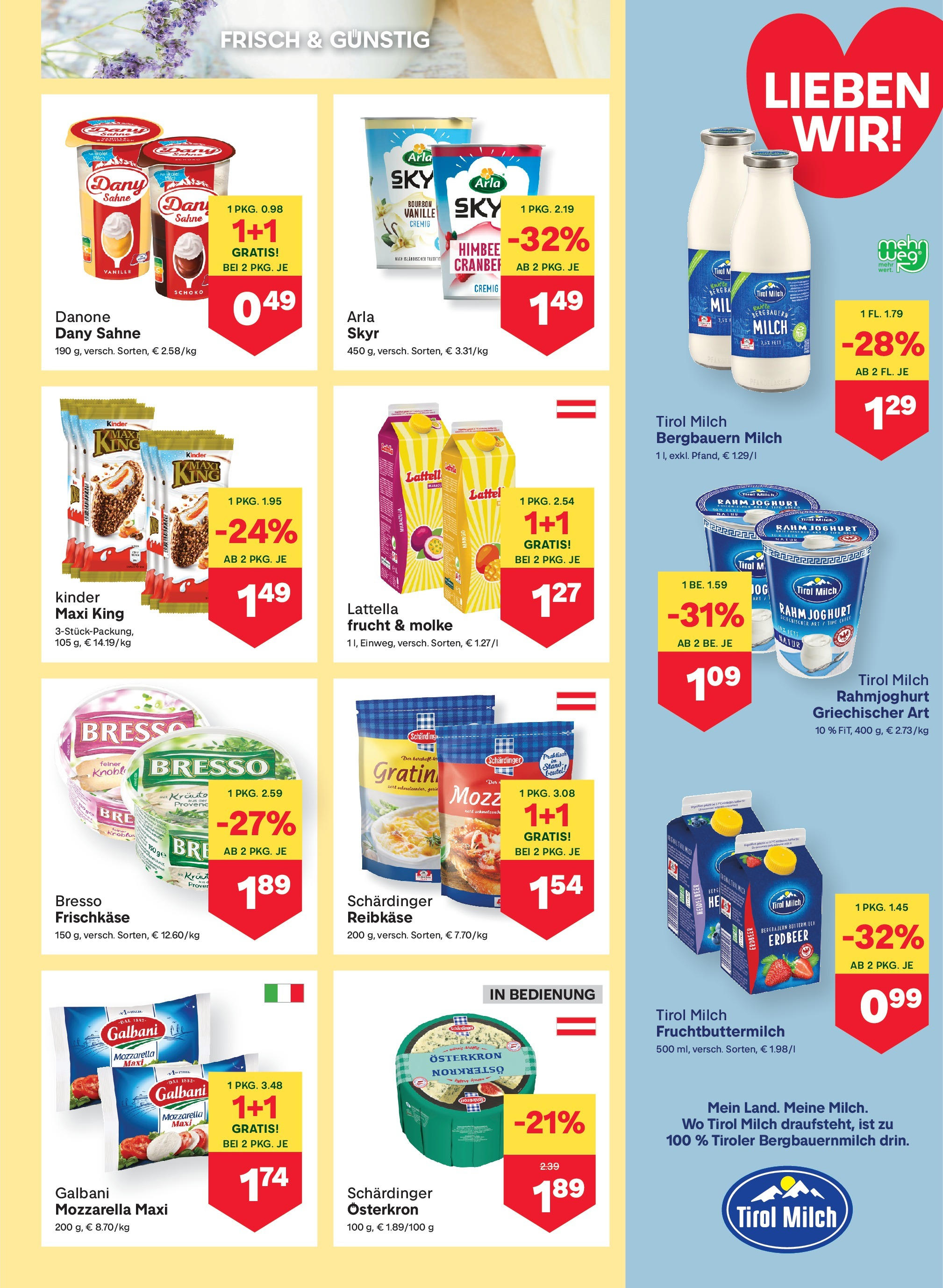 MPREIS Sillian von 02.10.2025 - Aktuelle Angebote | Seite: 5 | Produkte: Sahne, Kraut, Milch, Bourbon