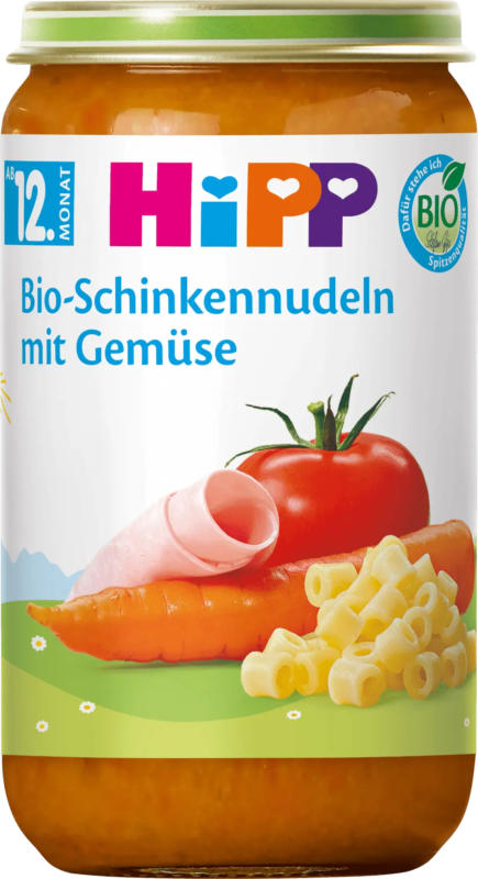 HiPP Menü Schinkennudeln mit Gemüse ab dem 12. Monat