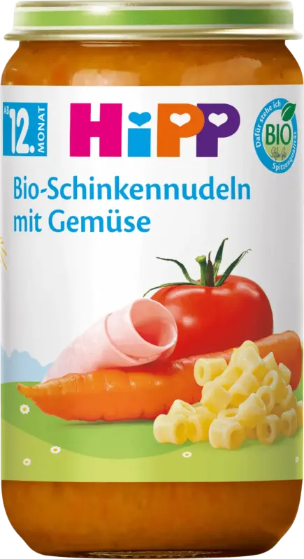 HiPP Menü Schinkennudeln mit Gemüse ab dem 12. Monat