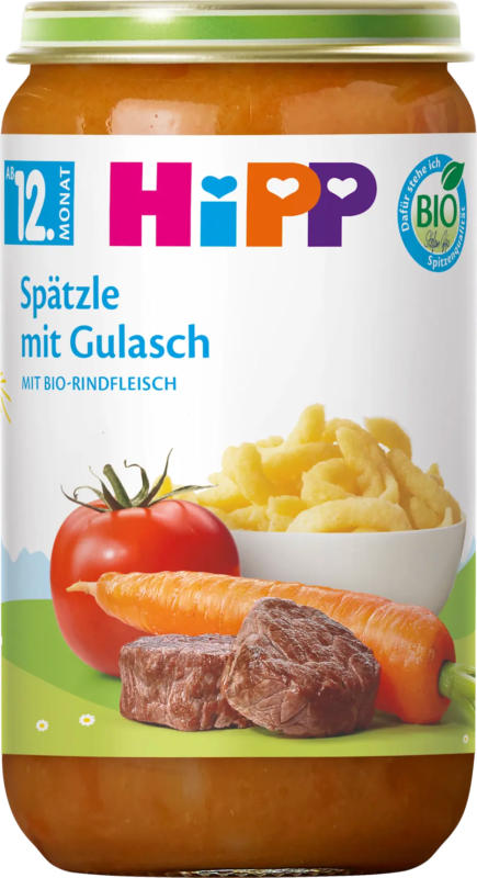 HiPP Menü Spätzle mit Gulasch ab dem 12. Monat