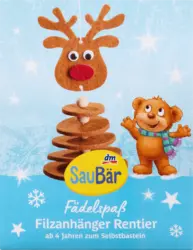 SauBär Fädelspaß Filzanhänger Rentier zum Selbstbasteln