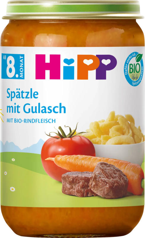 HiPP Menü Spätzle mit Gulasch ab dem 8. Monat