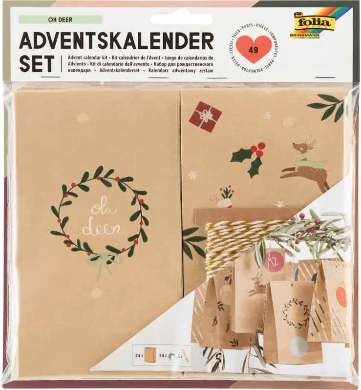 Dekorieren & Einrichten Adventskalender-Set mit bedruckten T&uuml;ten