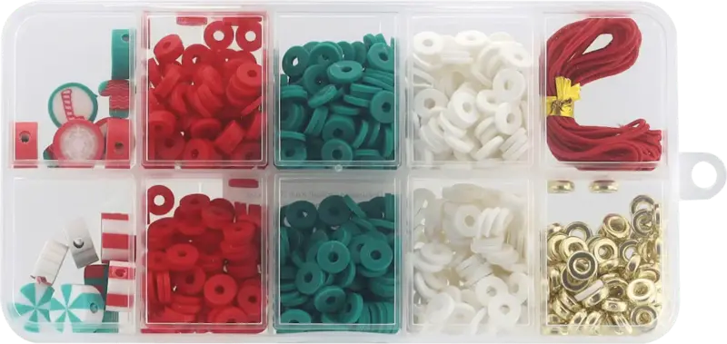 Dekorieren & Einrichten Bastelset Schmuckperlen, rot/weiß/grün
