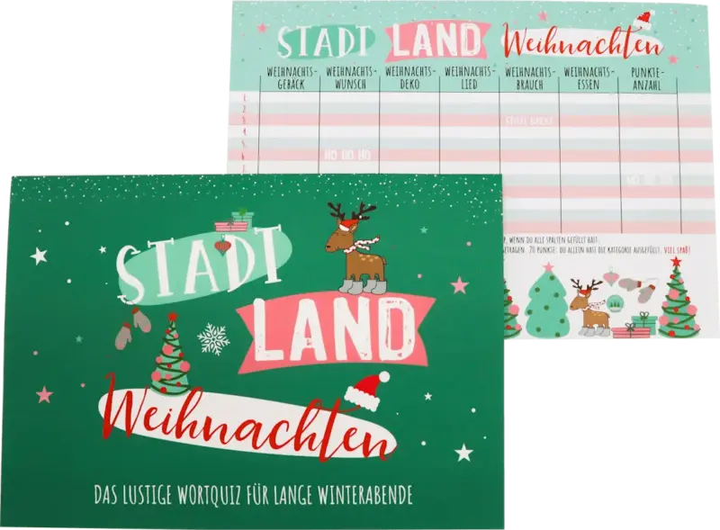 CACTUS Spieleblock "Stadt-Land-Weihnachten"