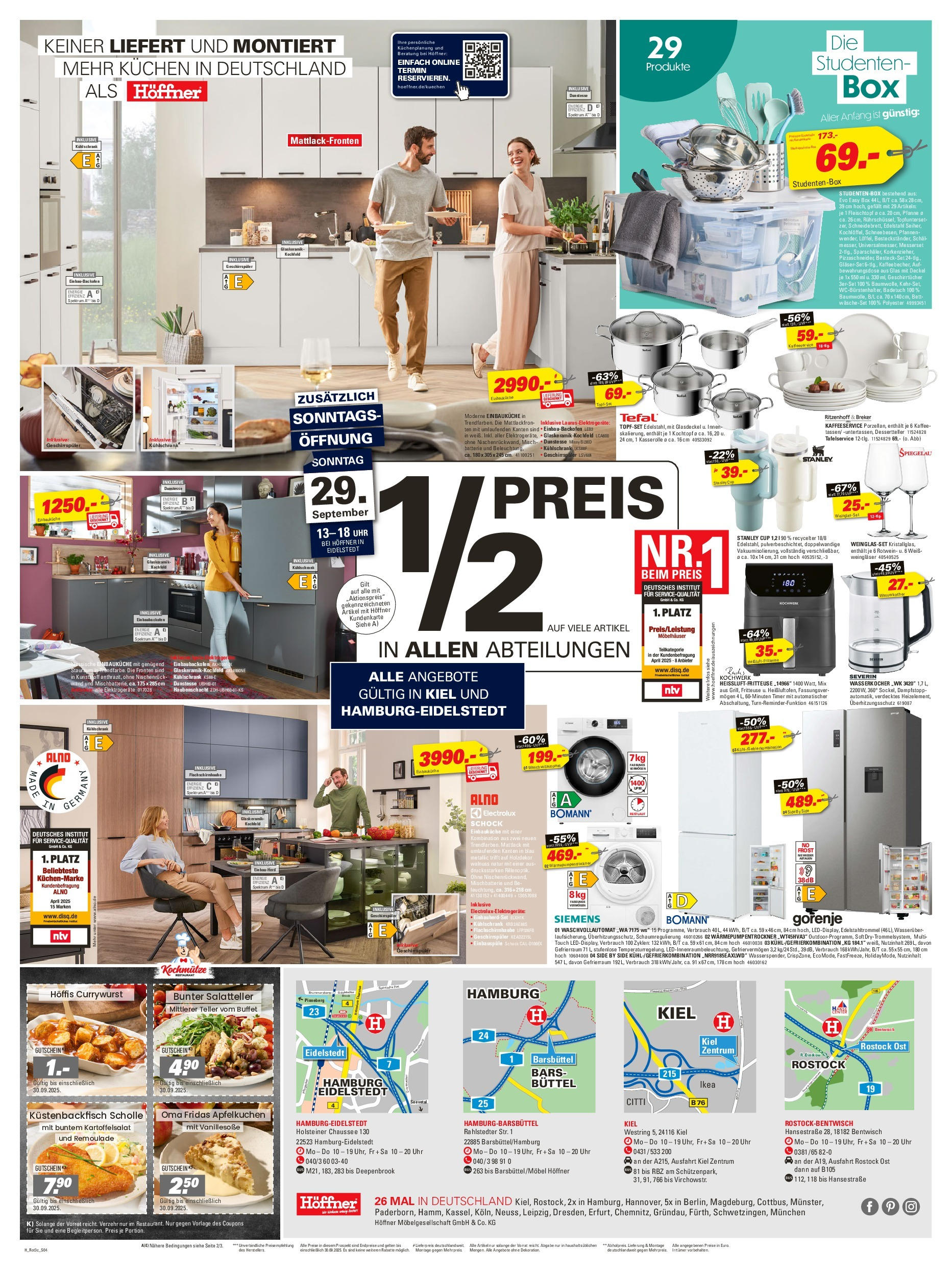 Höffner Prospekt Barsbüttel	 (ab 23.09.2025) zum Blättern | Seite: 4 | Produkte: Gorenje, Rotwein, Batterie, Heißluftfritteuse