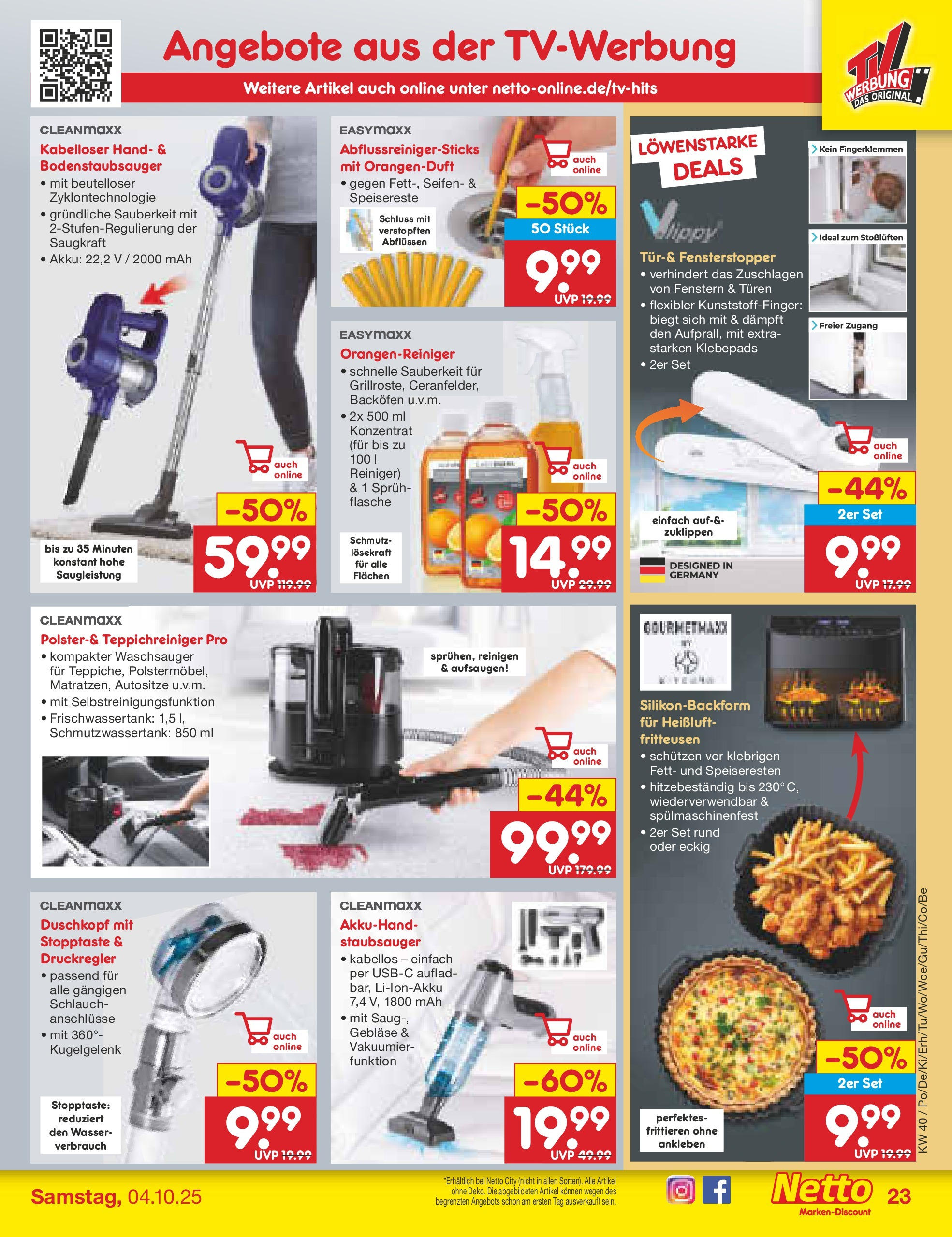 Netto Marken-Discount prospekt Ergolding	 (ab 28.09.2025) » Angebote | Seite: 24 | Produkte: Staubsauger, Wasser, Backofen, Duschkopf