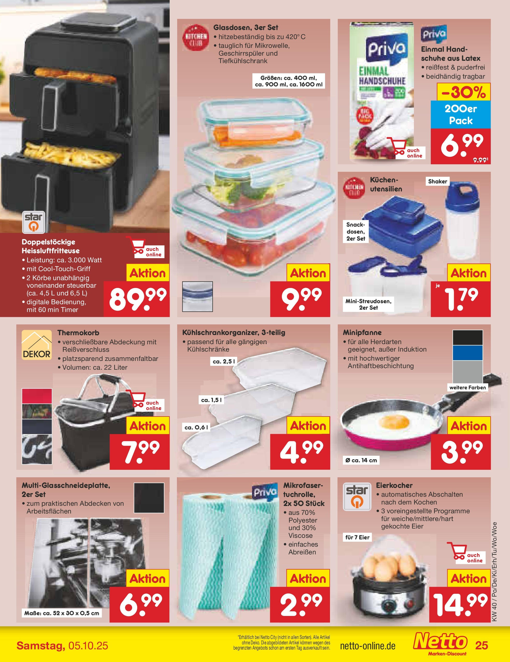 Netto Marken-Discount prospekt Ergolding	 (ab 28.09.2025) » Angebote | Seite: 26 | Produkte: Eier, Kuchen, Handschuhe, Heißluftfritteuse