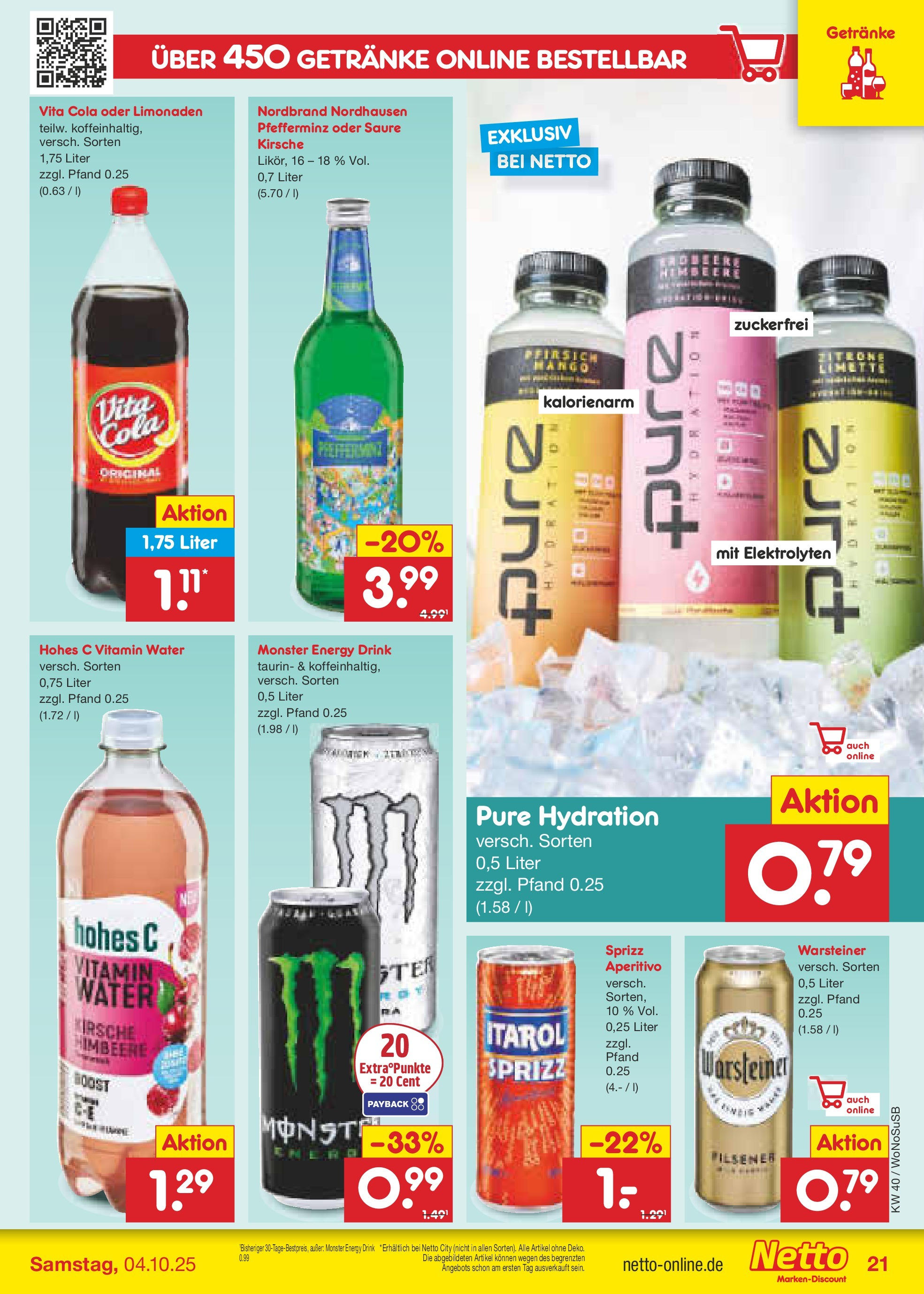 Netto Marken-Discount prospekt Frankfurt Am Main	 (ab 28.09.2025) » Angebote | Seite: 21 | Produkte: Cola, Mango, Pfirsich, Hohes c