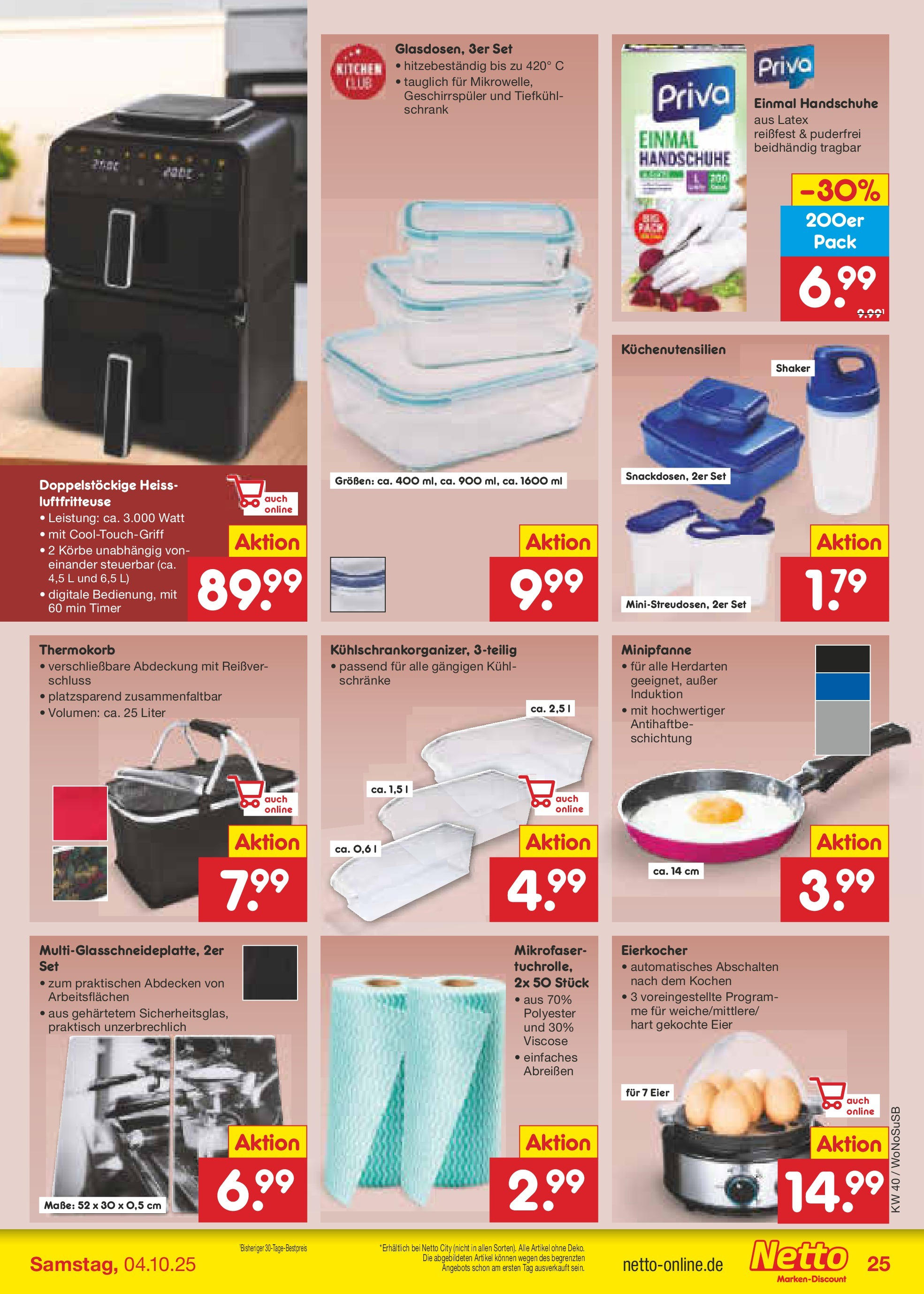 Netto Marken-Discount prospekt Frankfurt Am Main	 (ab 28.09.2025) » Angebote | Seite: 29 | Produkte: Geschirrspüler, Eier, Handschuhe, Eierkocher