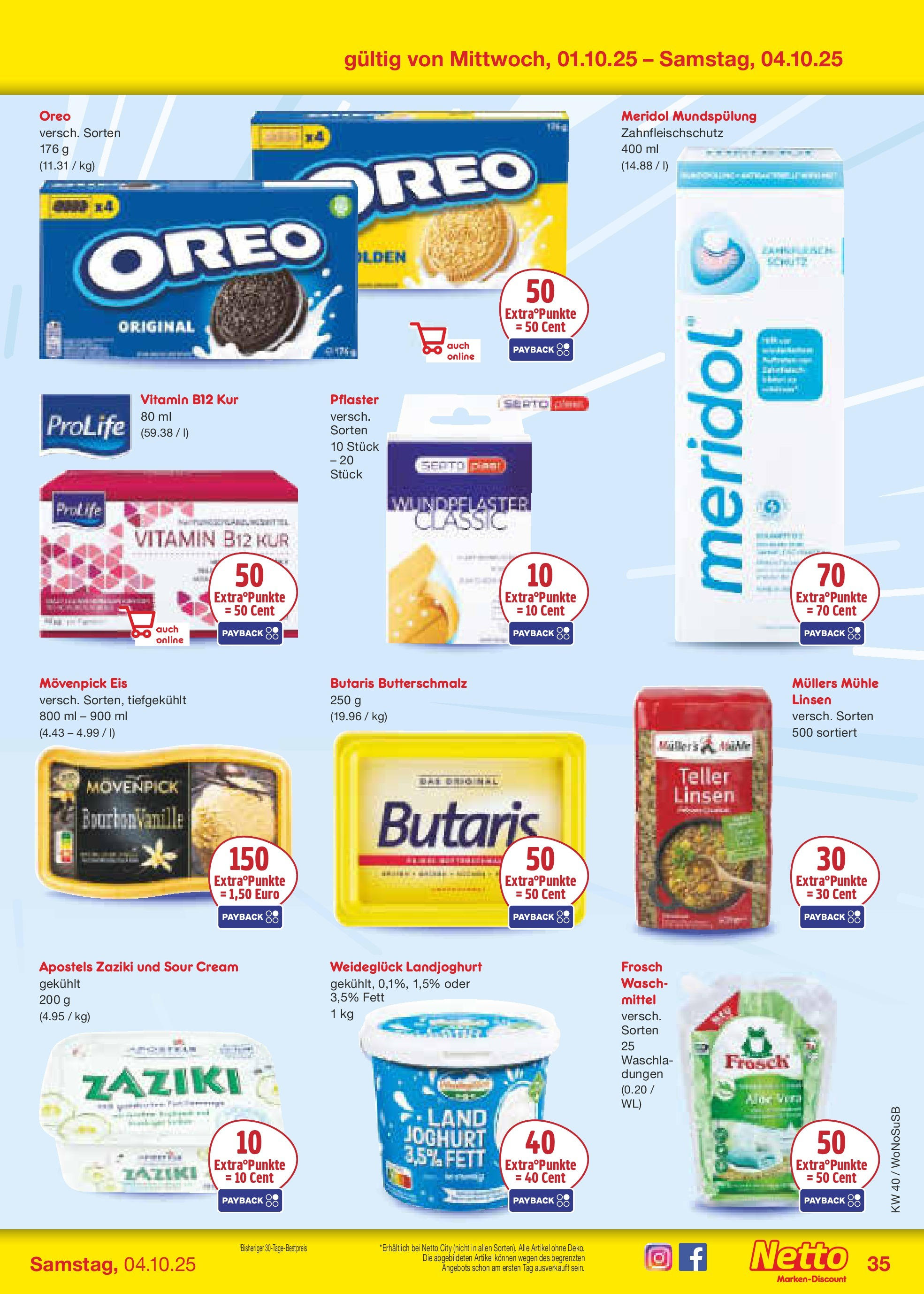 Netto Marken-Discount prospekt Frankfurt Am Main	 (ab 28.09.2025) » Angebote | Seite: 39 | Produkte: Mühle, Joghurt, Movenpick eis, Eis