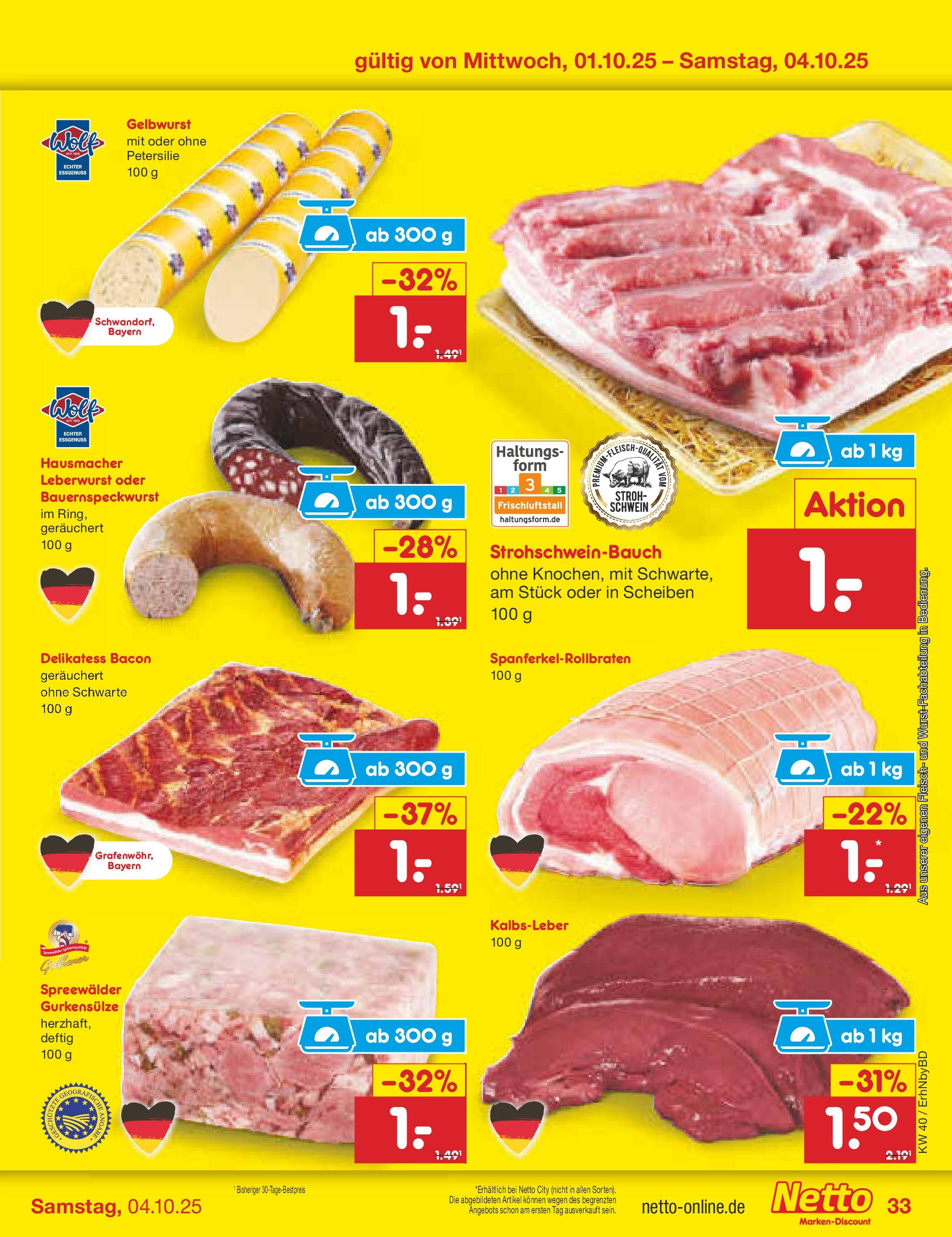 Netto Marken-Discount prospekt Ergolding	 (ab 28.09.2025) » Angebote | Seite: 34 | Produkte: Kalbsleber, Petersilie, Fleisch