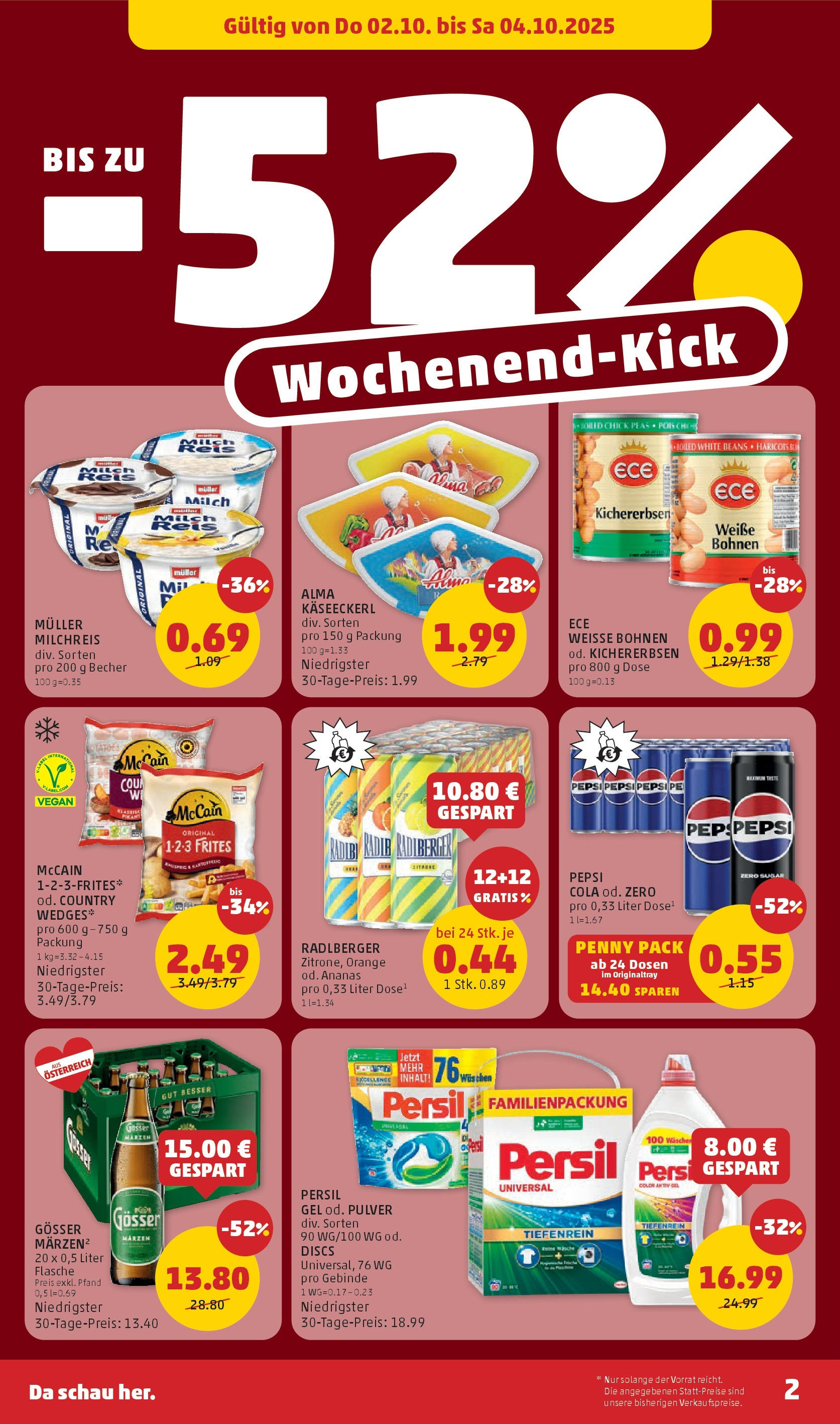 Penny Markt Flugblatt ab (02.10.2025) - Angebote, Prospekt | Seite: 2 | Produkte: Milch, Ananas