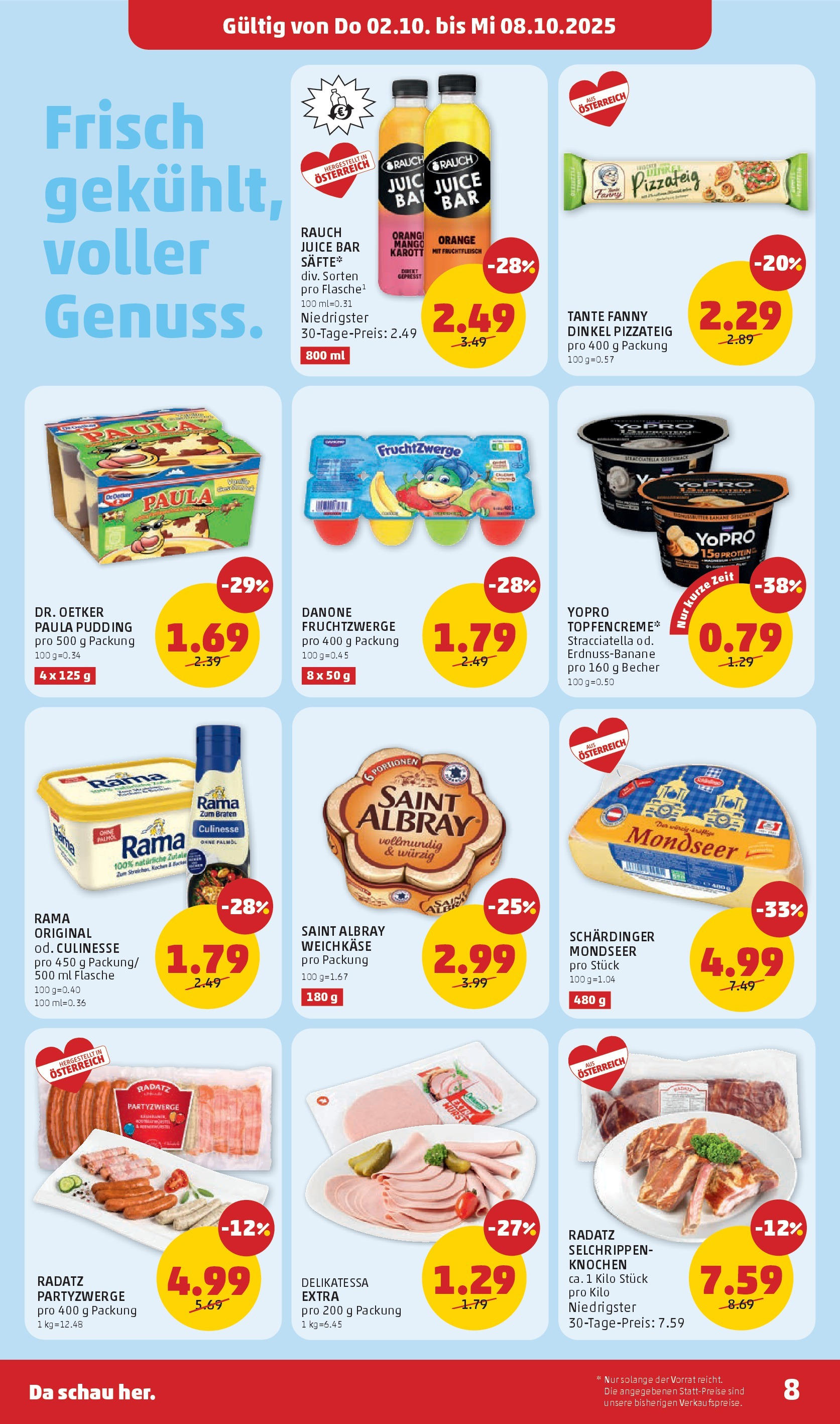 Penny Markt Flugblatt ab (02.10.2025) - Angebote, Prospekt | Seite: 8 | Produkte: Mango, Wurst