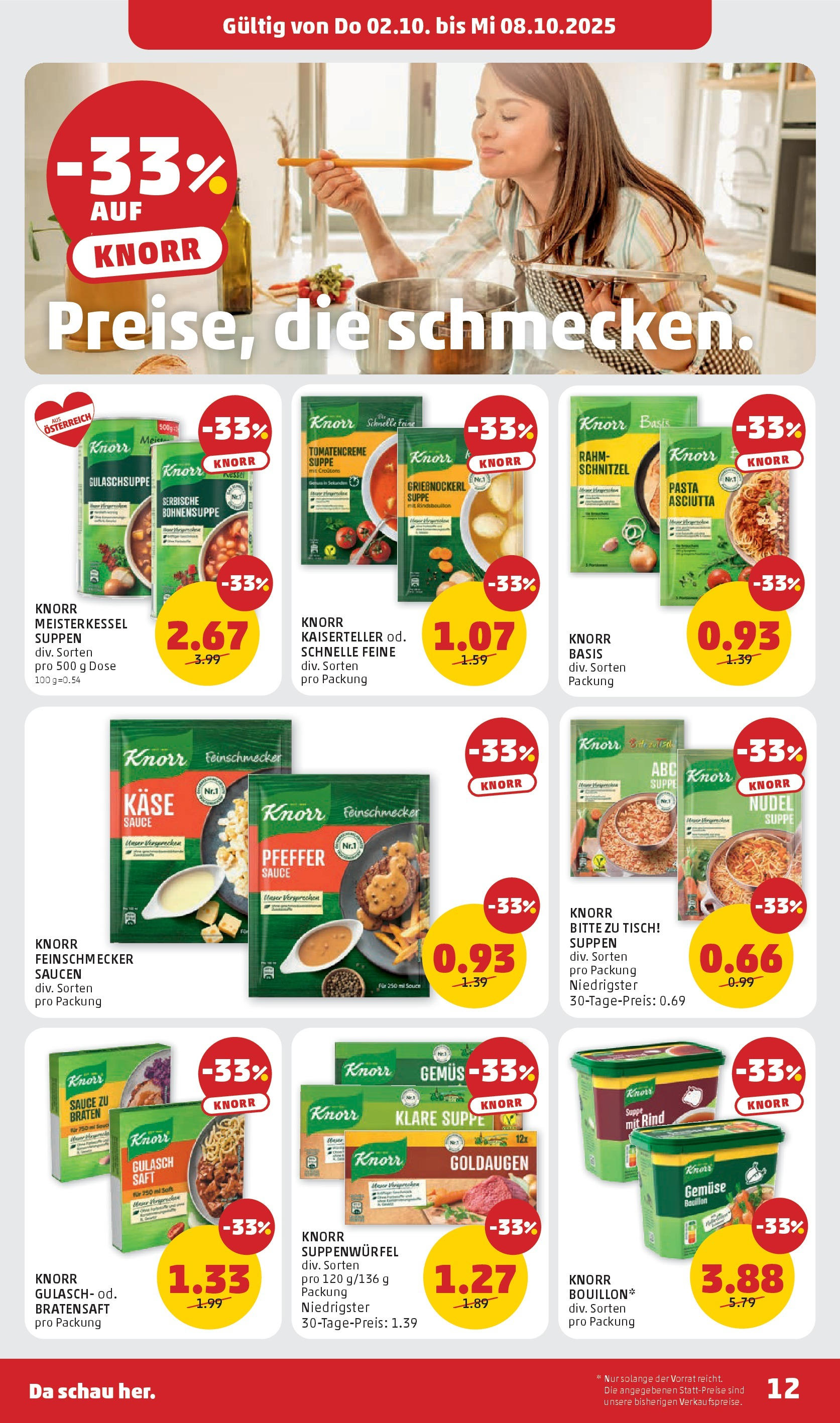 Penny Markt Flugblatt ab (02.10.2025) - Angebote, Prospekt | Seite: 12 | Produkte: Pasta, Pfeffer, Tisch, Käse