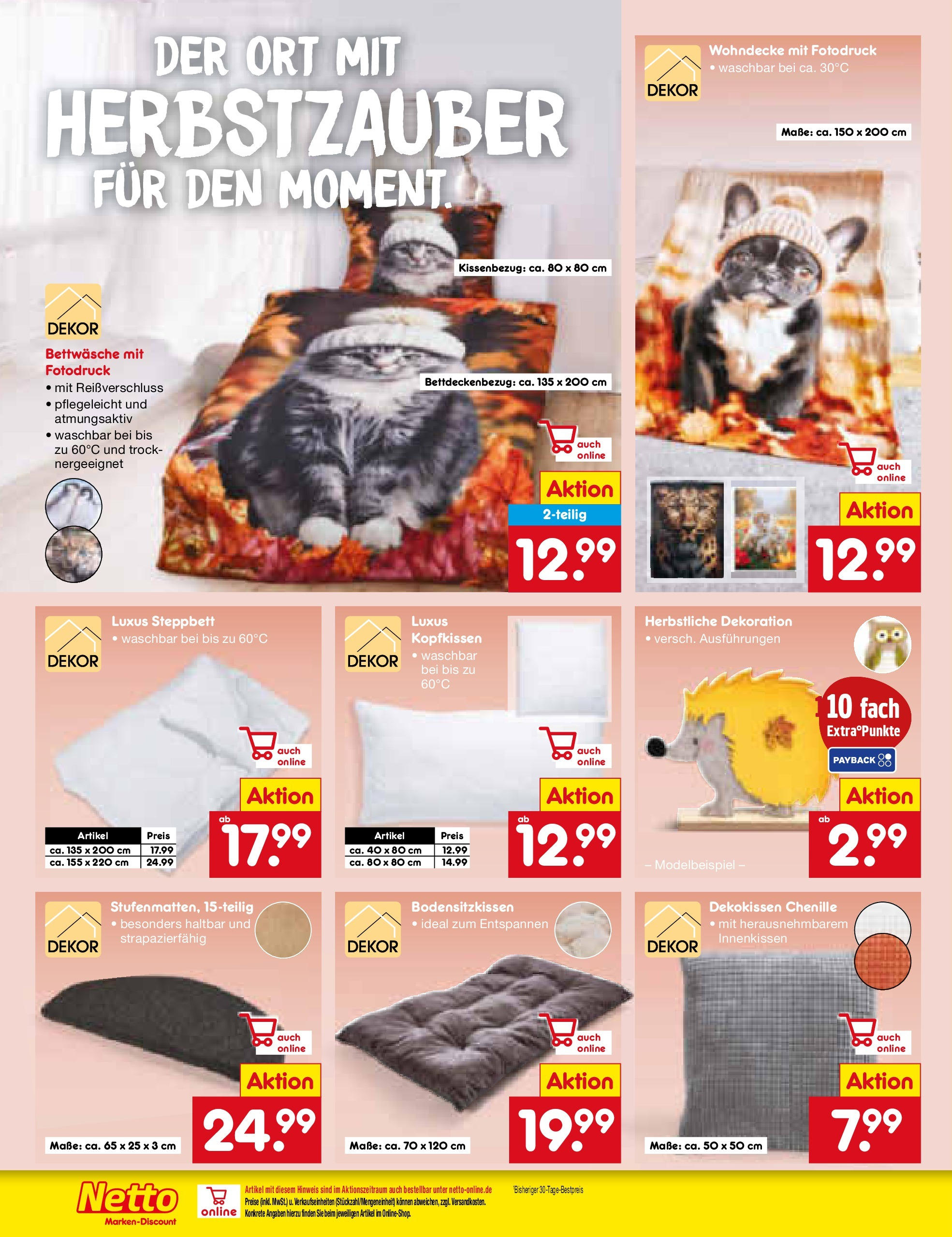 Netto Marken-Discount prospekt Rodgau	 (ab 21.09.2025) » Angebote | Seite: 32 | Produkte: Bettwäsche, Kopfkissen