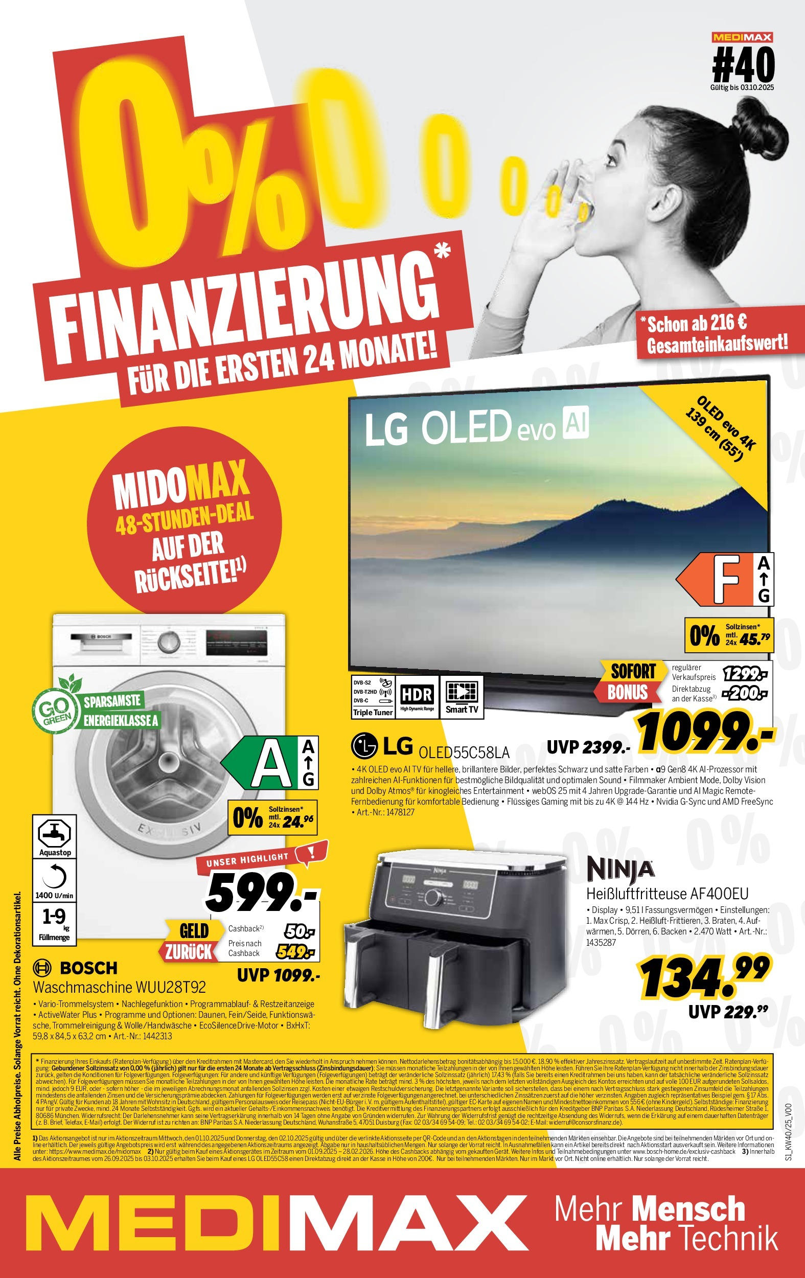 Medimax - MEDIMAX: Aktuelle Angebote (ab 25.09.2025) zum Blättern | Seite: 1 | Produkte: Bosch, LG, Waschmaschine, Smart TV