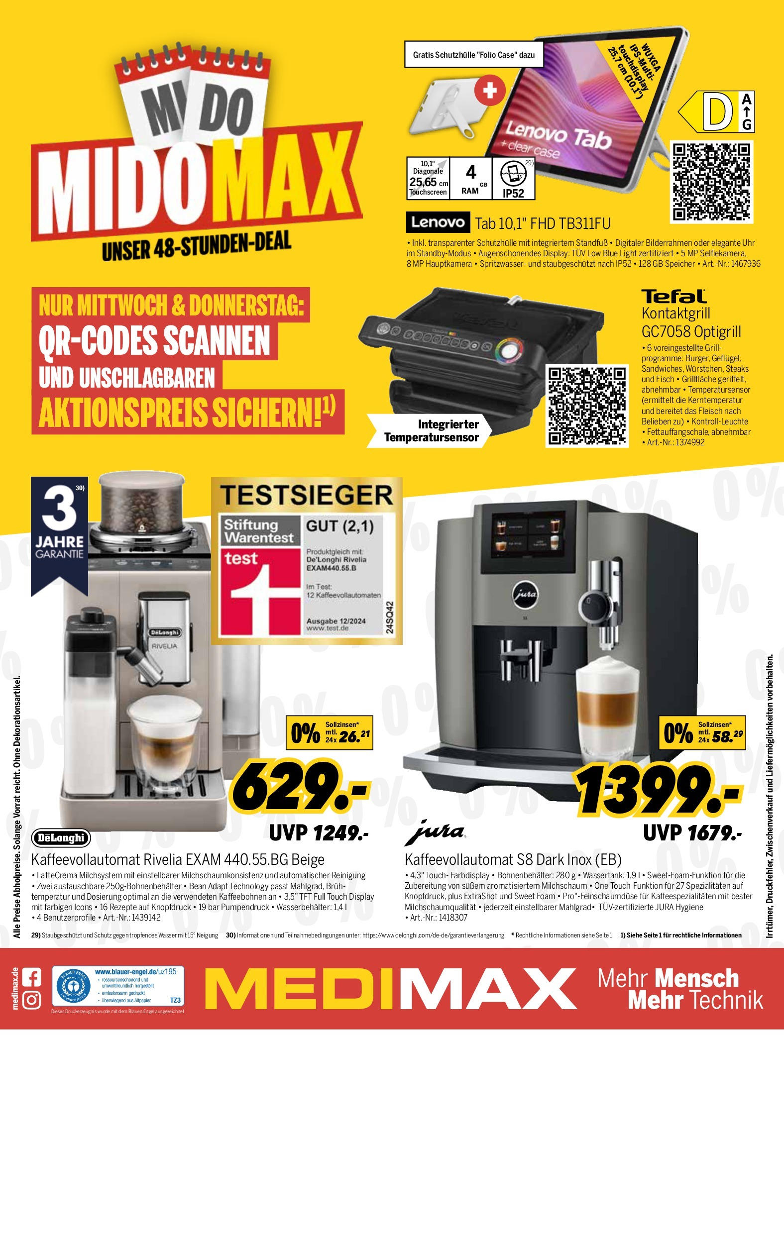 Medimax - MEDIMAX: Aktuelle Angebote (ab 25.09.2025) zum Blättern | Seite: 12 | Produkte: Lenovo, Jura, Bilderrahmen, Uhr