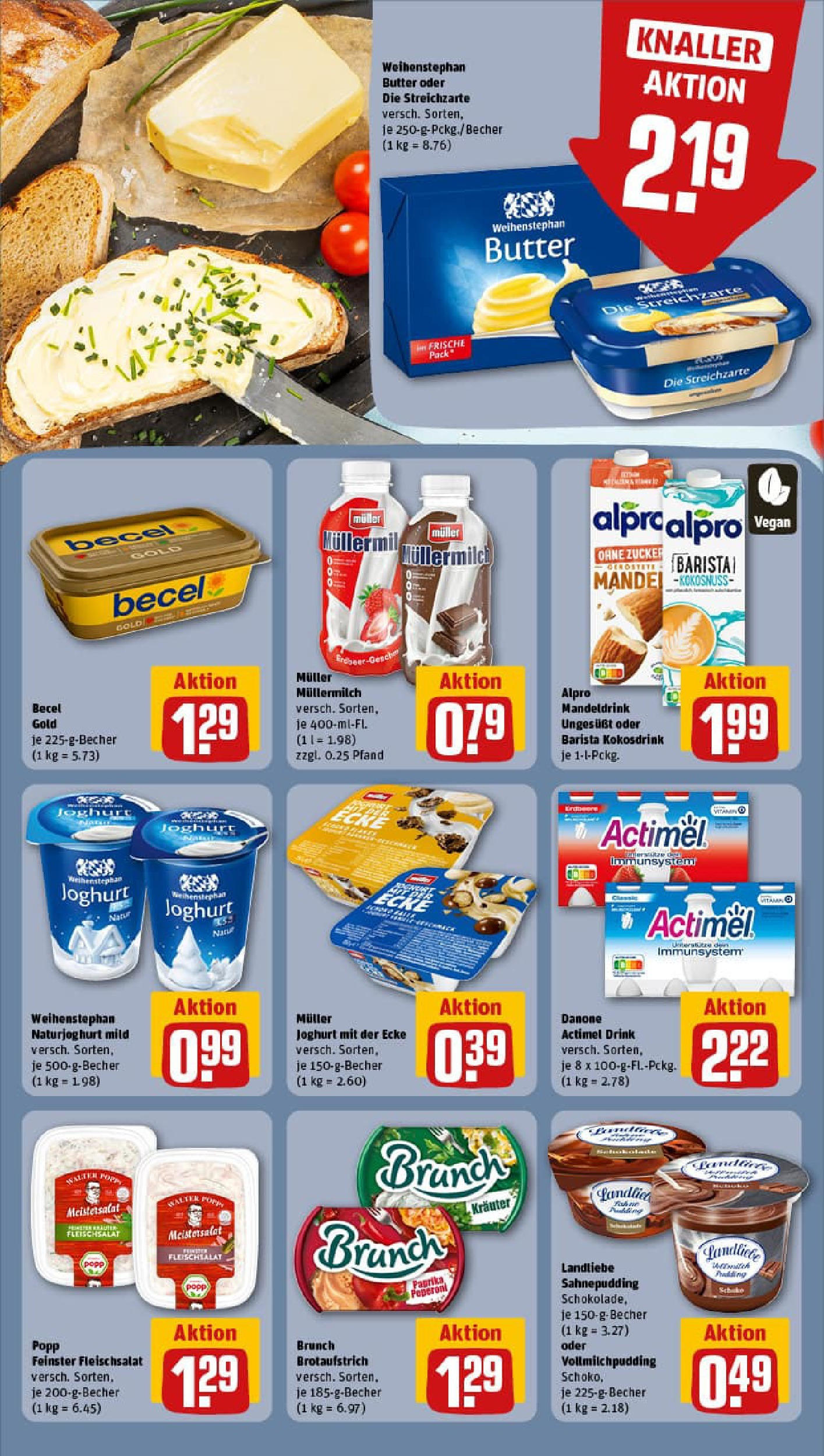 REWE Prospekt ab 28.09.2025 zum Blättern » Angebote | Seite: 17 | Produkte: Butter, Pudding, Weihenstephan butter, Muller mullermilch
