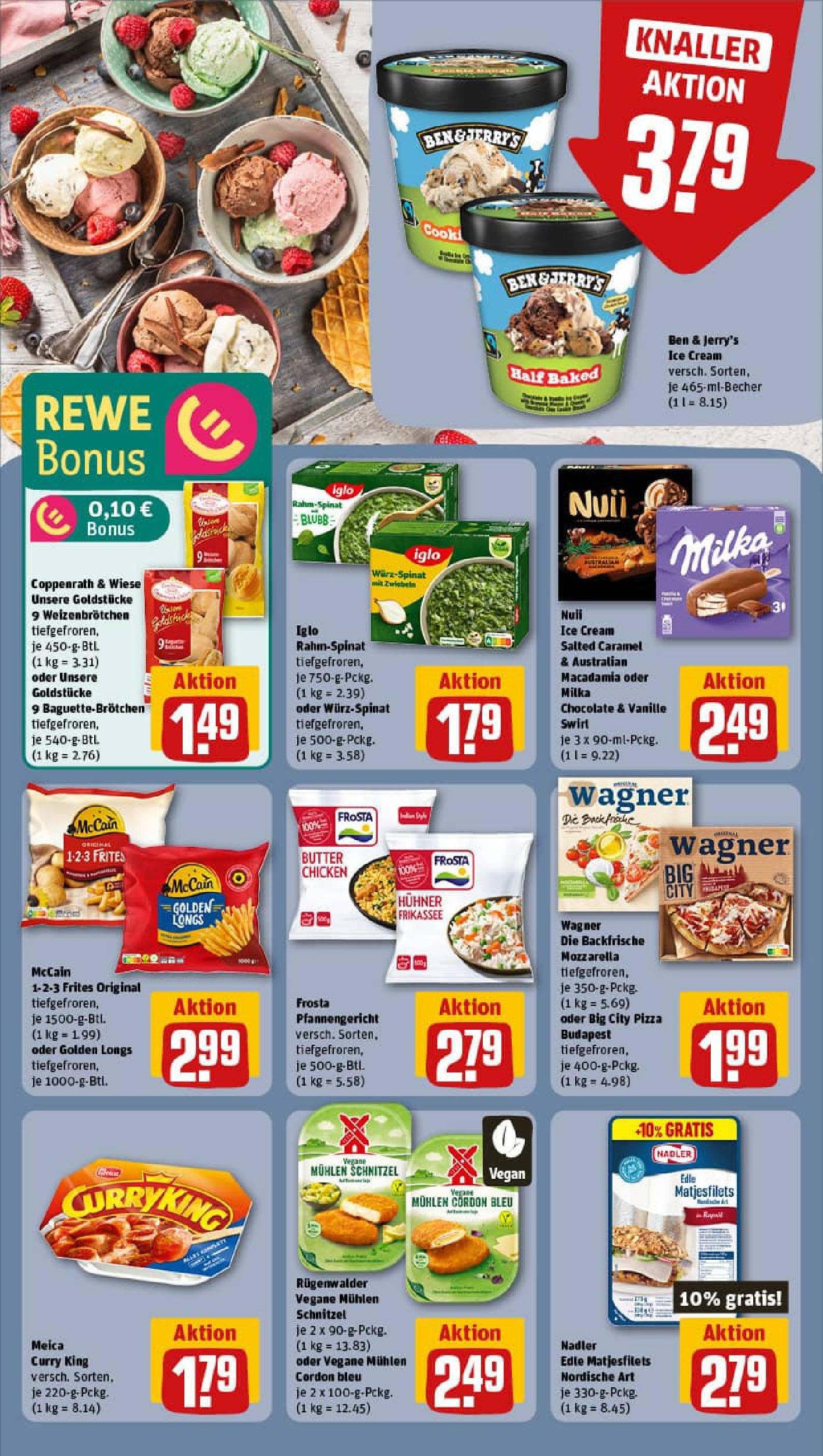 REWE Prospekt ab 28.09.2025 zum Blättern » Angebote | Seite: 18 | Produkte: Mozzarella, McCain, Schnitzel, Meica