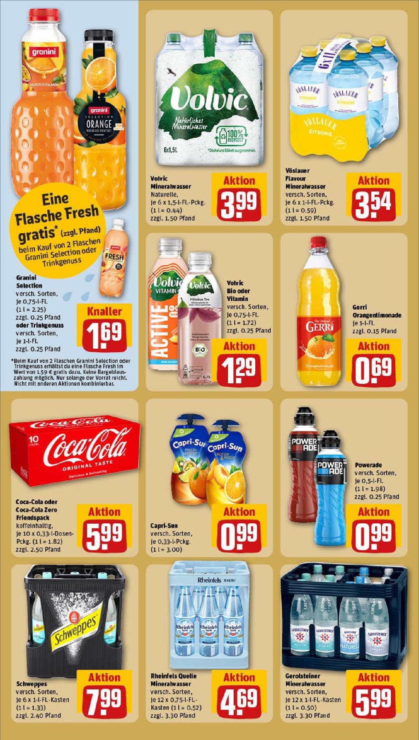 REWE Prospekt ab 28.09.2025 zum Blättern » Angebote | Seite: 18 | Produkte: Schweppes, Mineralwasser, Zitrone, Granini