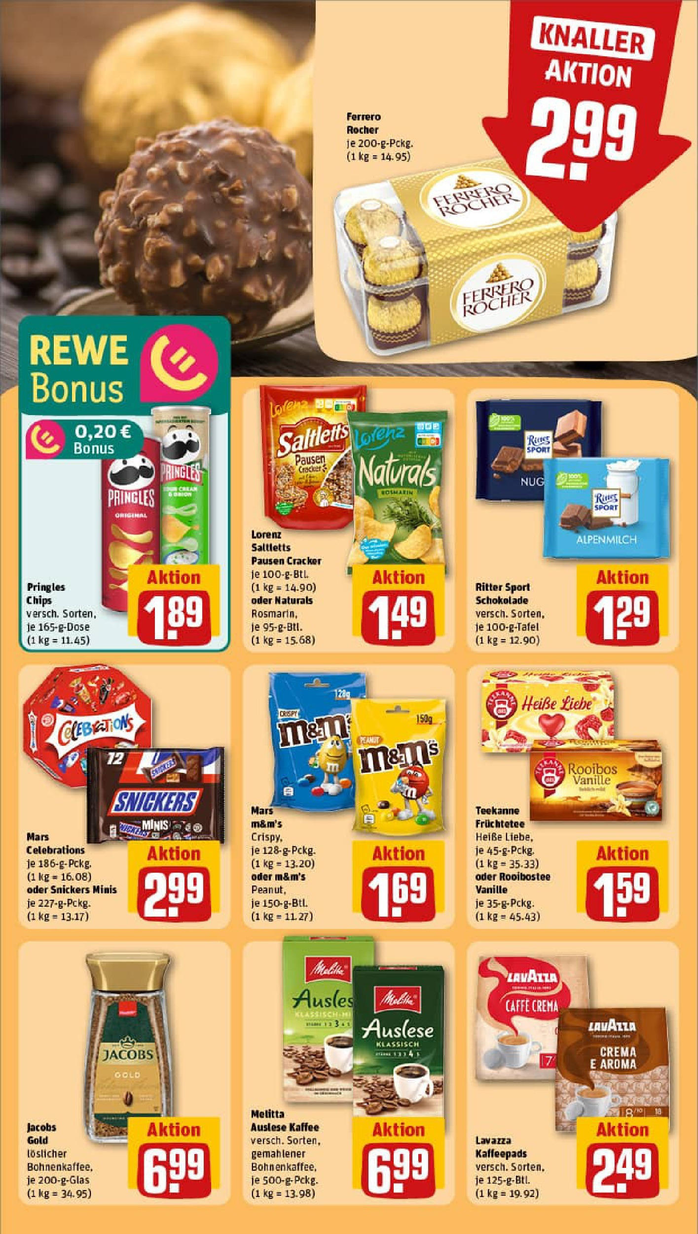 REWE Prospekt ab 28.09.2025 zum Blättern » Angebote | Seite: 23 | Produkte: Melitta, Snickers, Mars, Pringles