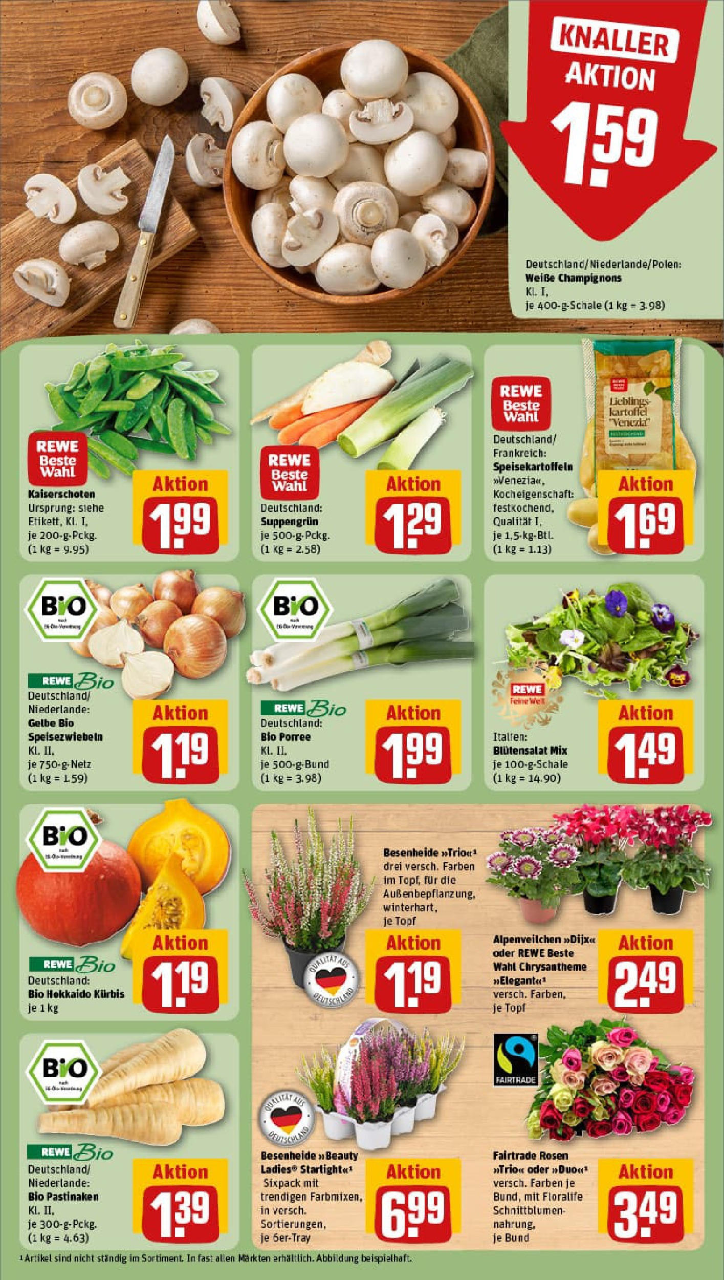 REWE Prospekt ab 28.09.2025 zum Blättern » Angebote | Seite: 11 | Produkte: Champignons, Kürbis