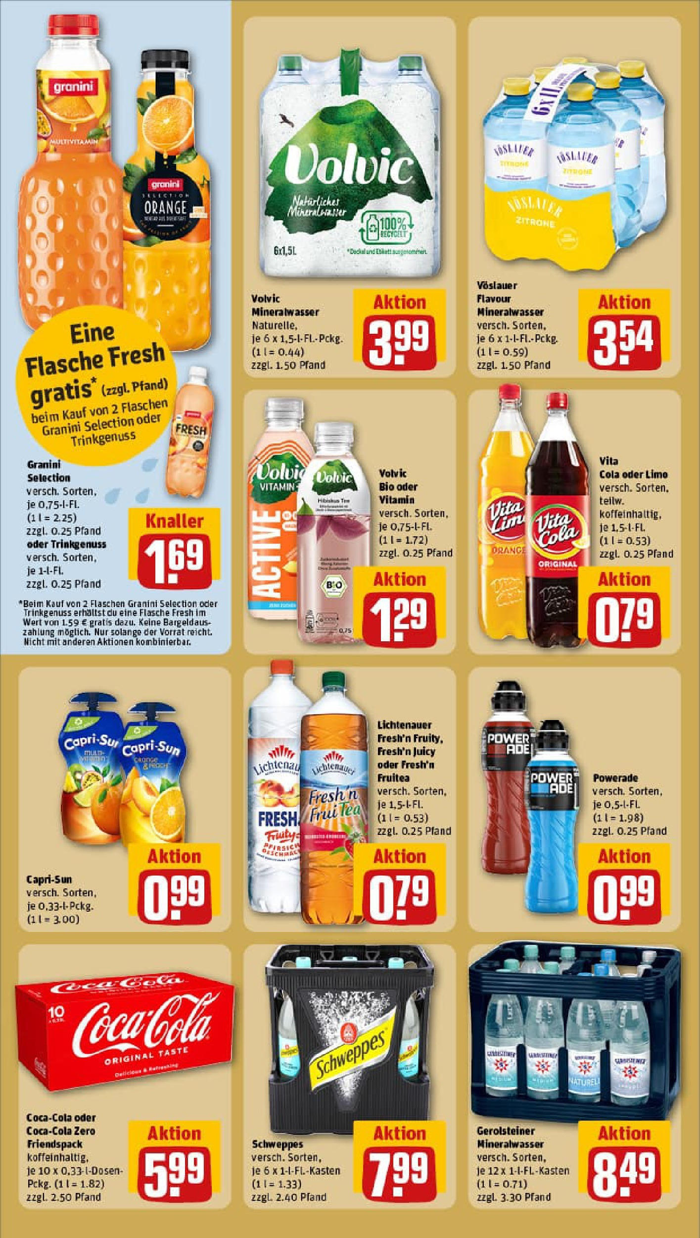 REWE Prospekt ab 28.09.2025 zum Blättern » Angebote | Seite: 20 | Produkte: Cola, Mineralwasser, Granini, Volvic