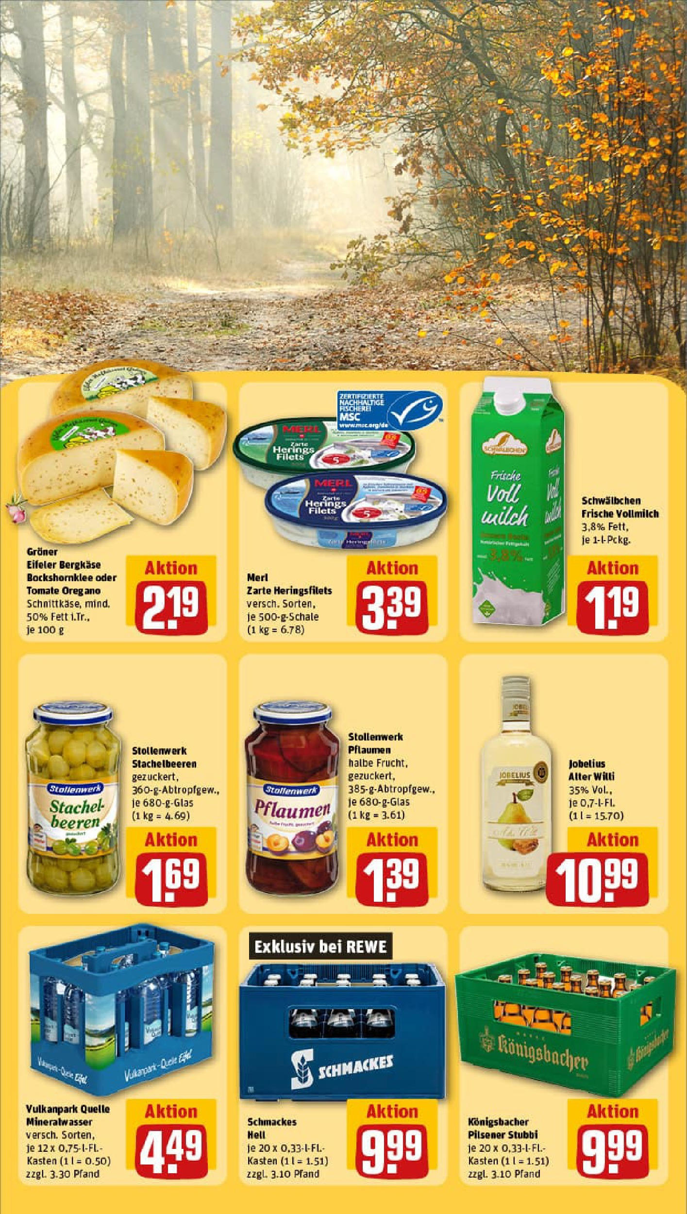 REWE Prospekt ab 29.09.2025 zum Blättern » Angebote | Seite: 23 | Produkte: Pflaumen, Milch, Mineralwasser