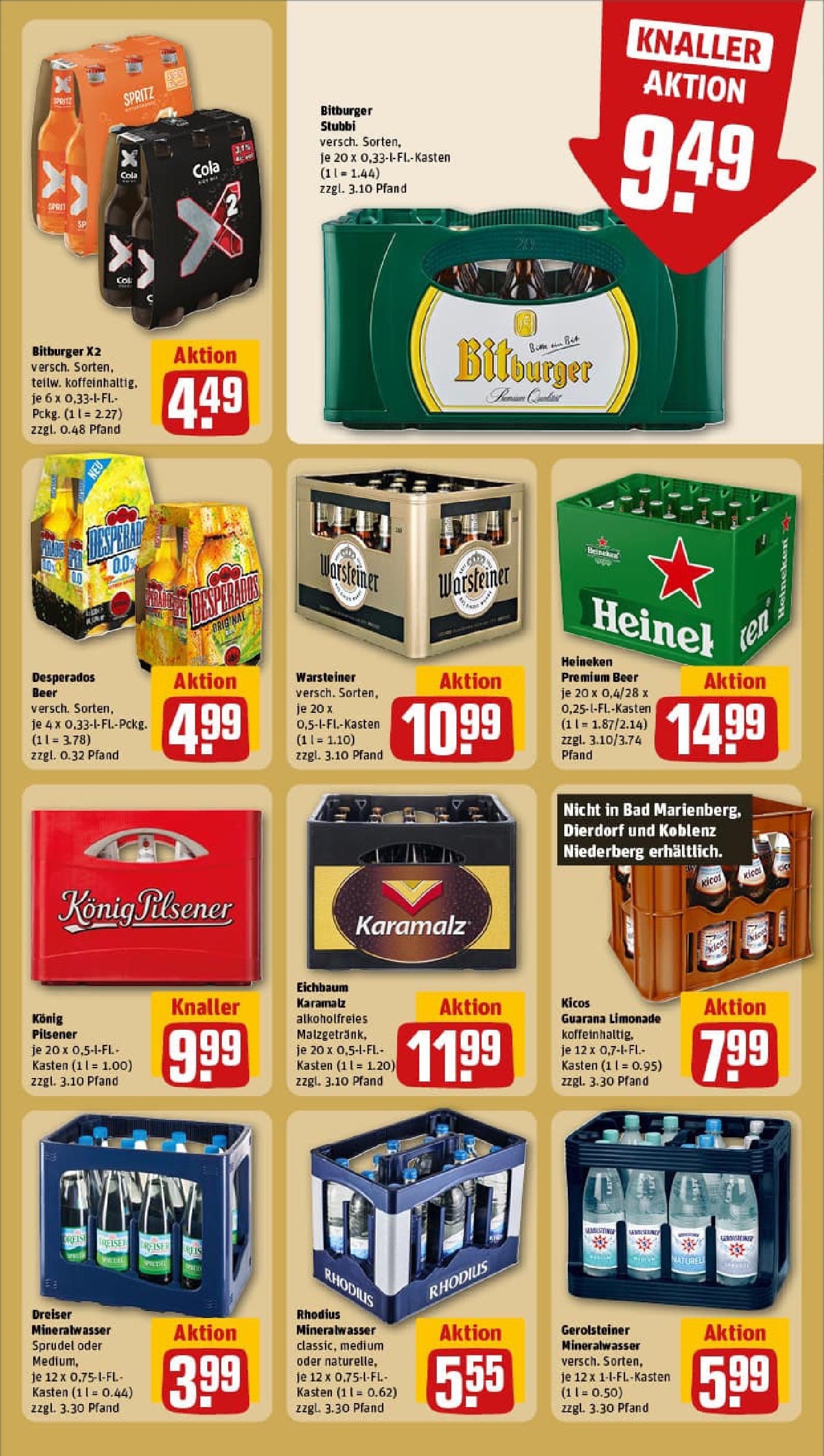 REWE Prospekt ab 29.09.2025 zum Blättern » Angebote | Seite: 19 | Produkte: Bitburger, Cola, Heineken, Desperados