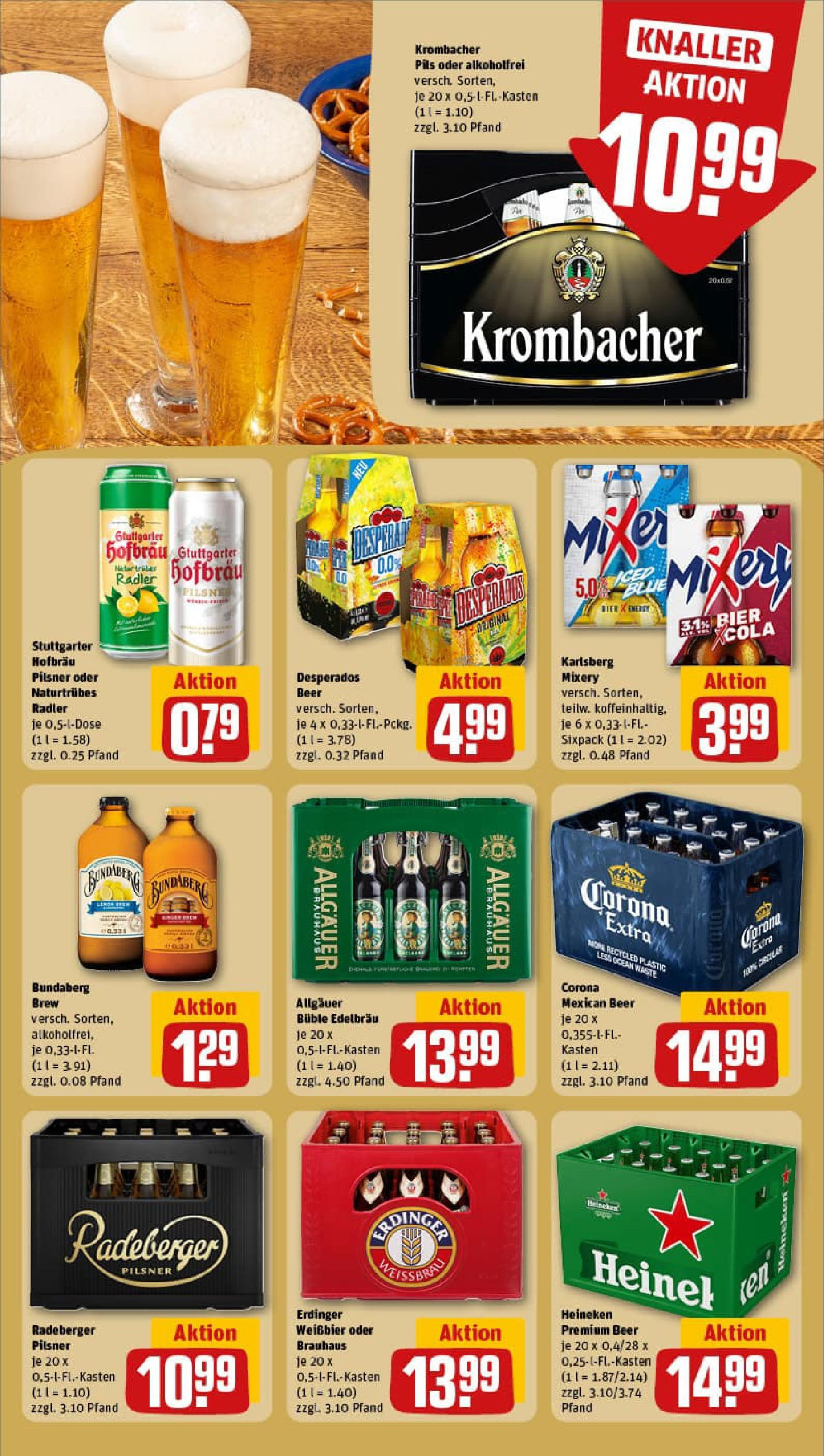 REWE Prospekt ab 28.09.2025 zum Blättern » Angebote | Seite: 25 | Produkte: Erdinger, Radler, Krombacher, Radeberger pilsner
